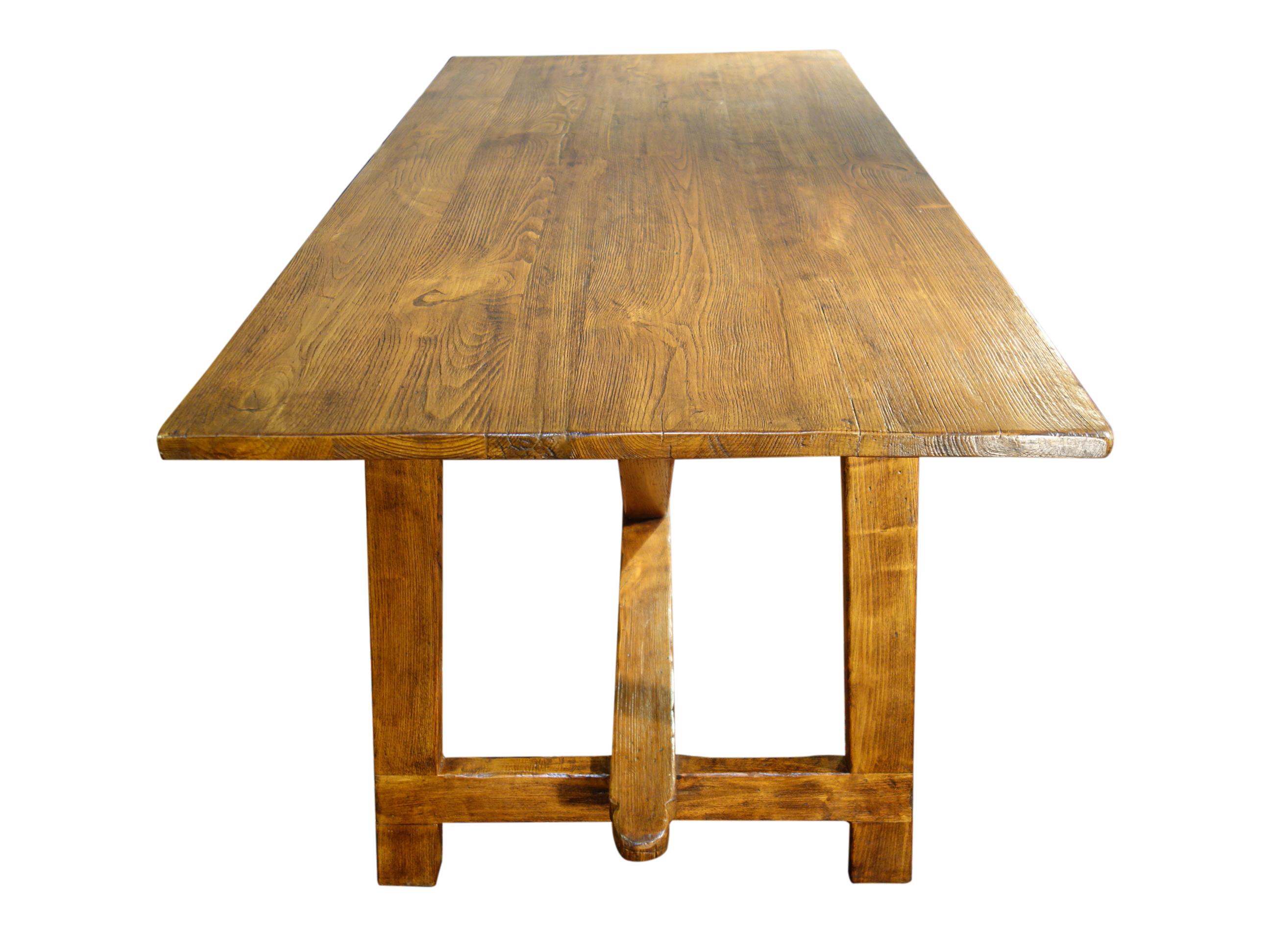 17th C Italian Refectory Style Solid Chestnut CAPRETTA Table with dining options For Sale 1