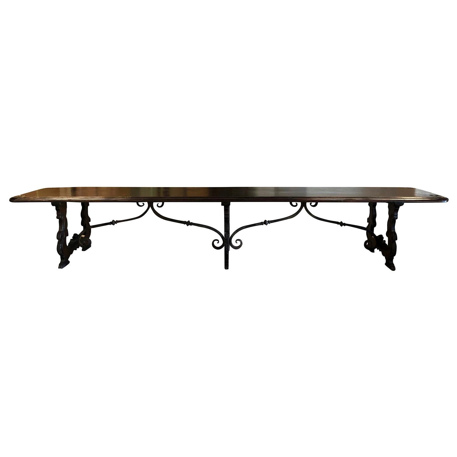 17th Century Italian Refectory Table - Antique Large Walnut Dining Table 