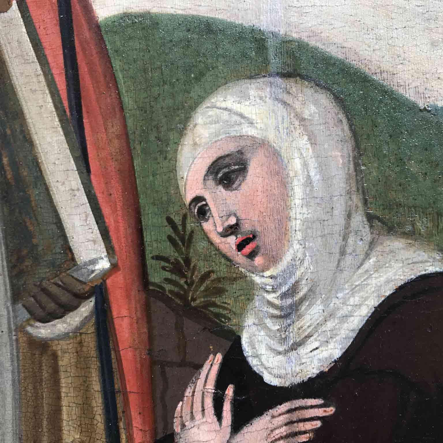 Hand-Painted 17th Century Italian Religious Icon Painting