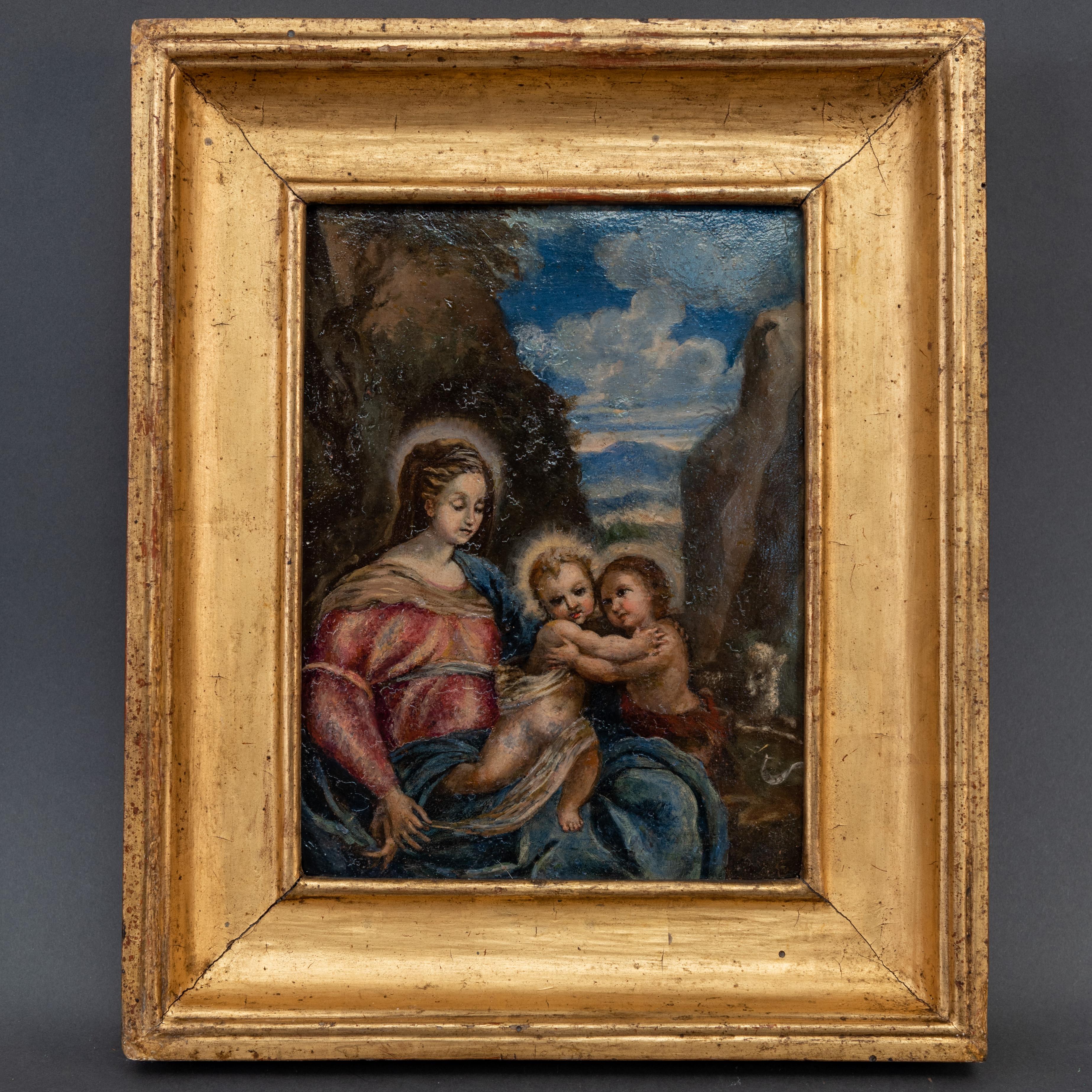 17th Century Period Italian Religious Framed Painting  For Sale
