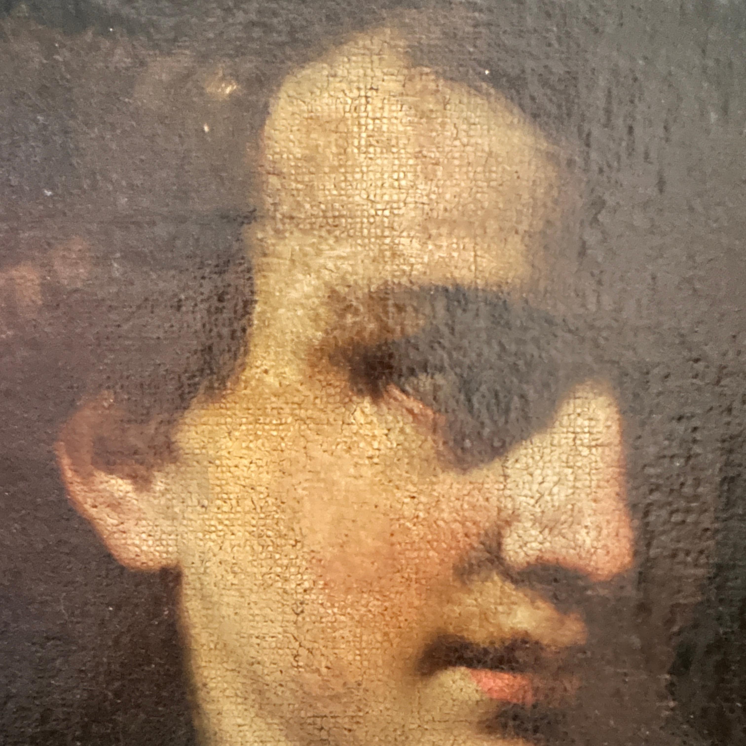 17th Century Italian Renaissance Oil Painting, in the Style of Caravaggio, 1660 6
