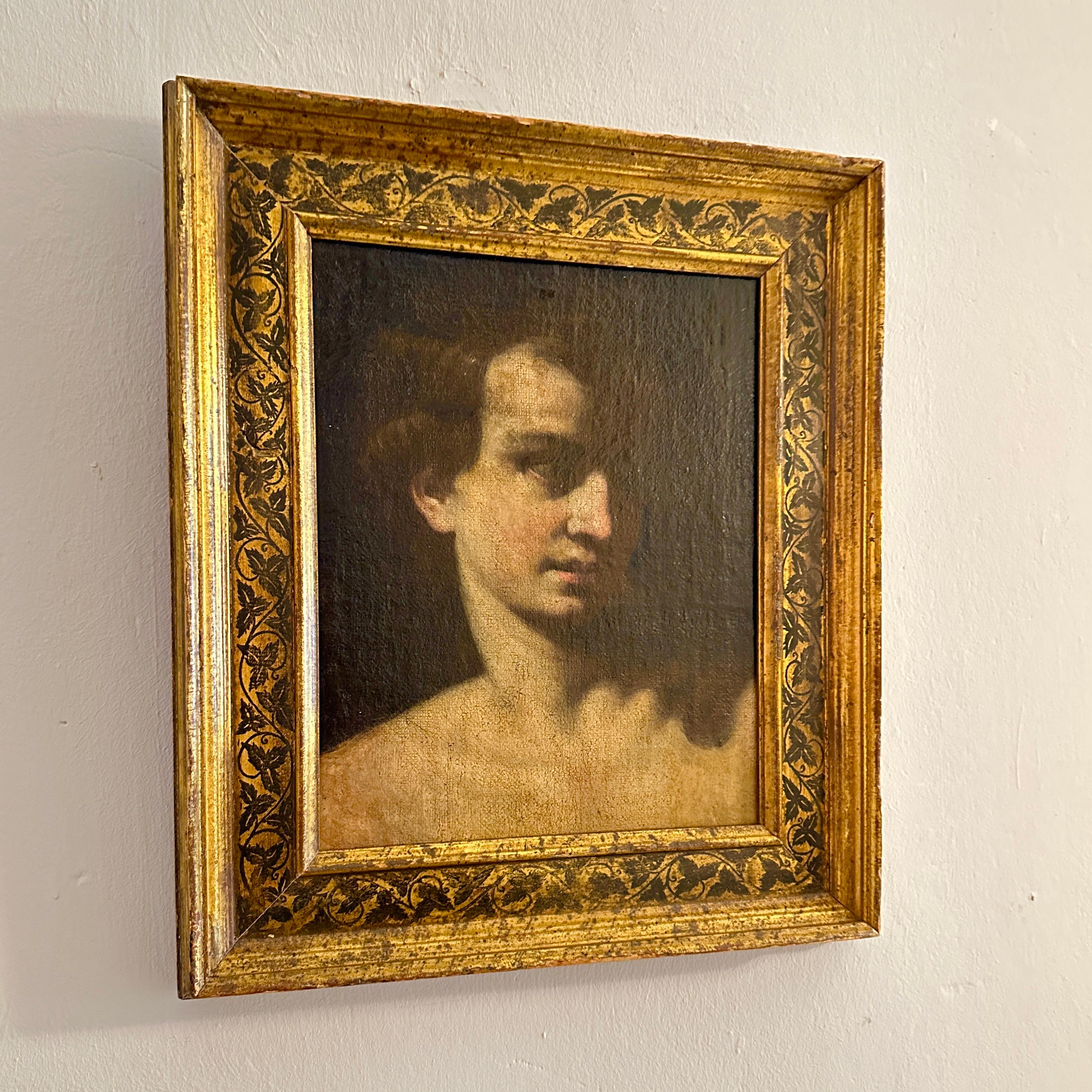 Canvas 17th Century Italian Renaissance Oil Painting, in the Style of Caravaggio, 1660
