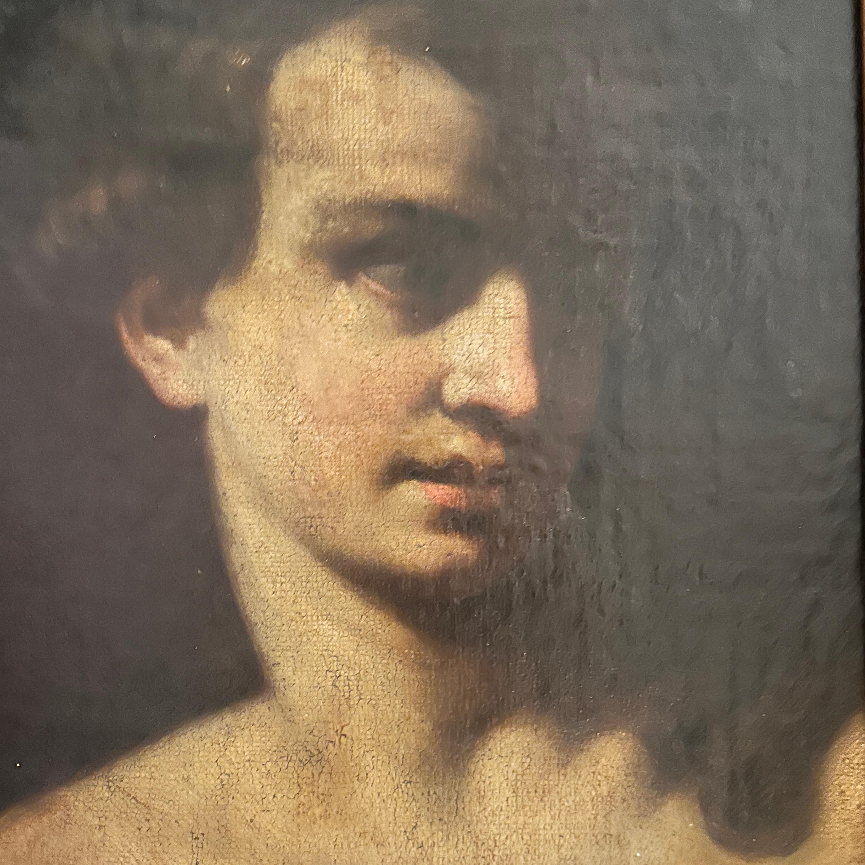 17th Century Italian Renaissance Oil Painting, in the Style of Caravaggio, 1660 1