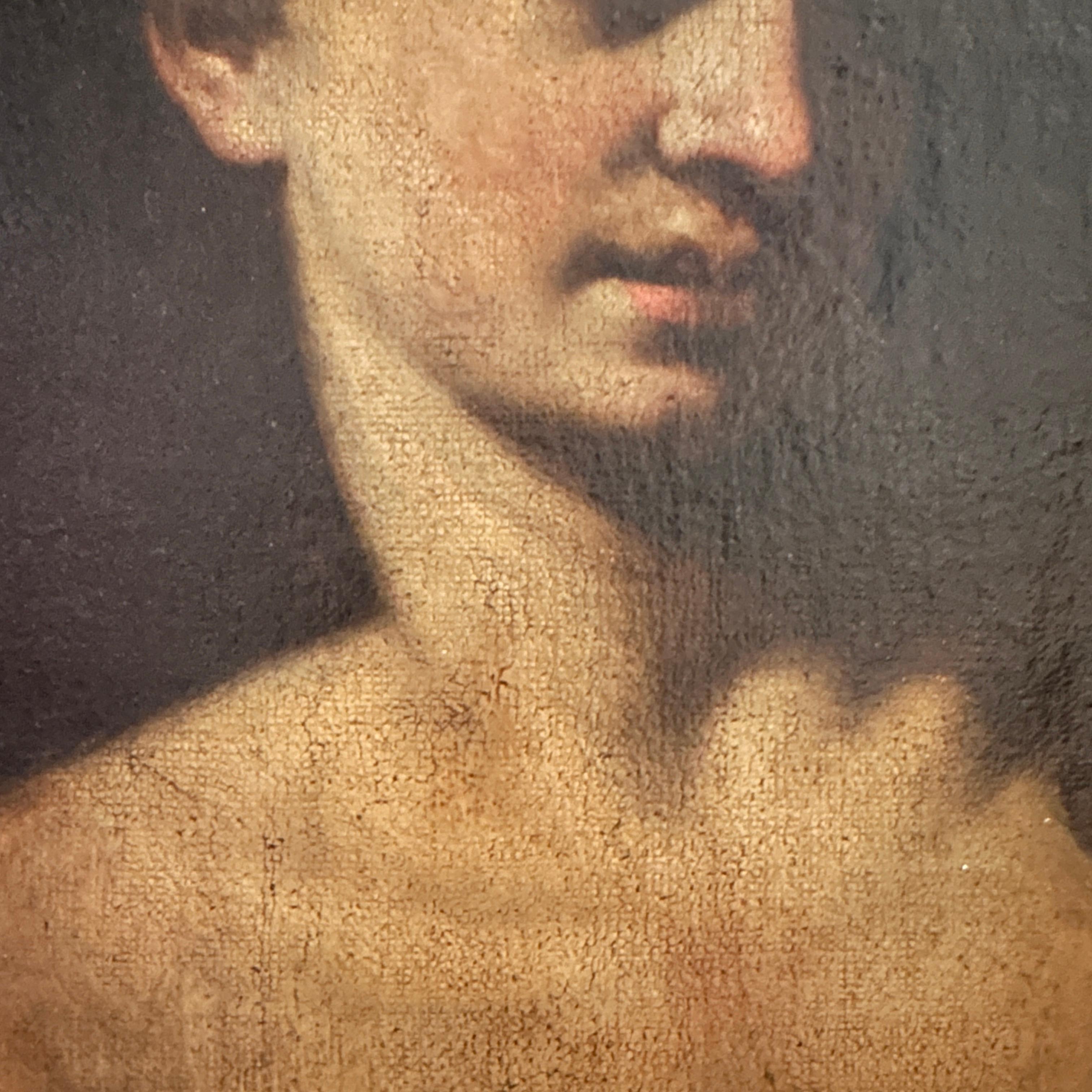 17th Century Italian Renaissance Oil Painting, in the Style of Caravaggio, 1660 5