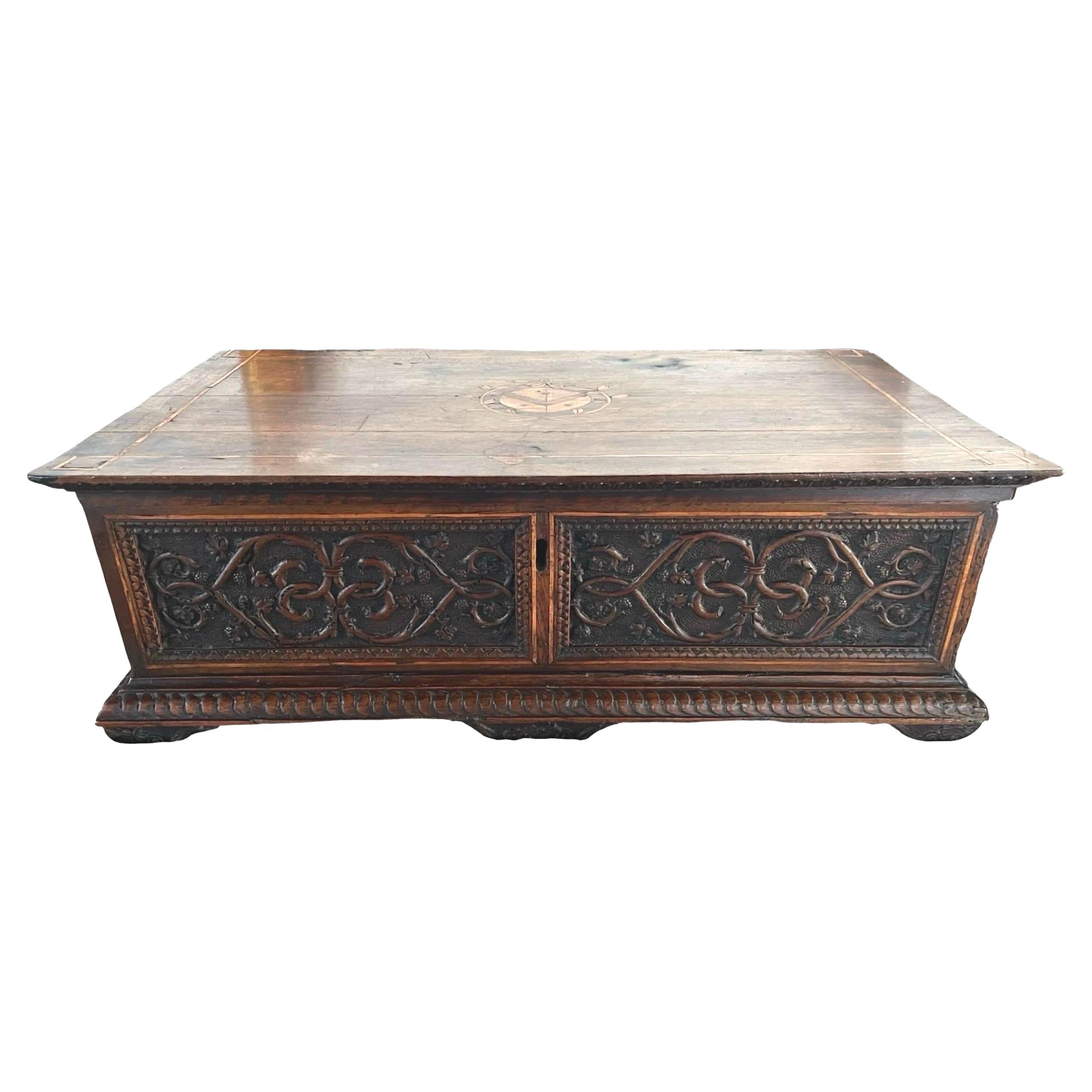 17th Century Italian Renaissance Walnut Bible Box