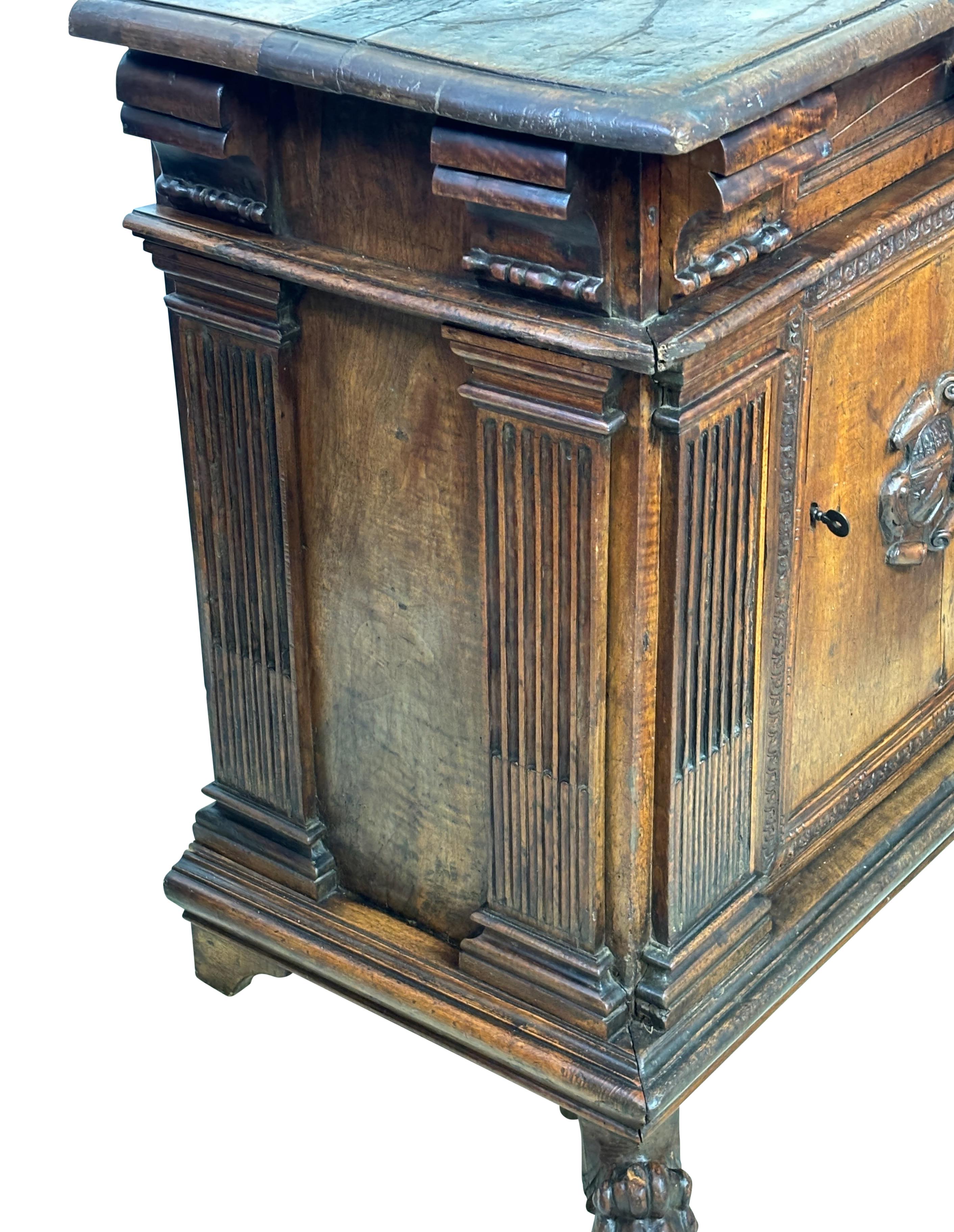 17th Century Italian Renaissance Walnut Credenza In Good Condition For Sale In San Francisco, CA