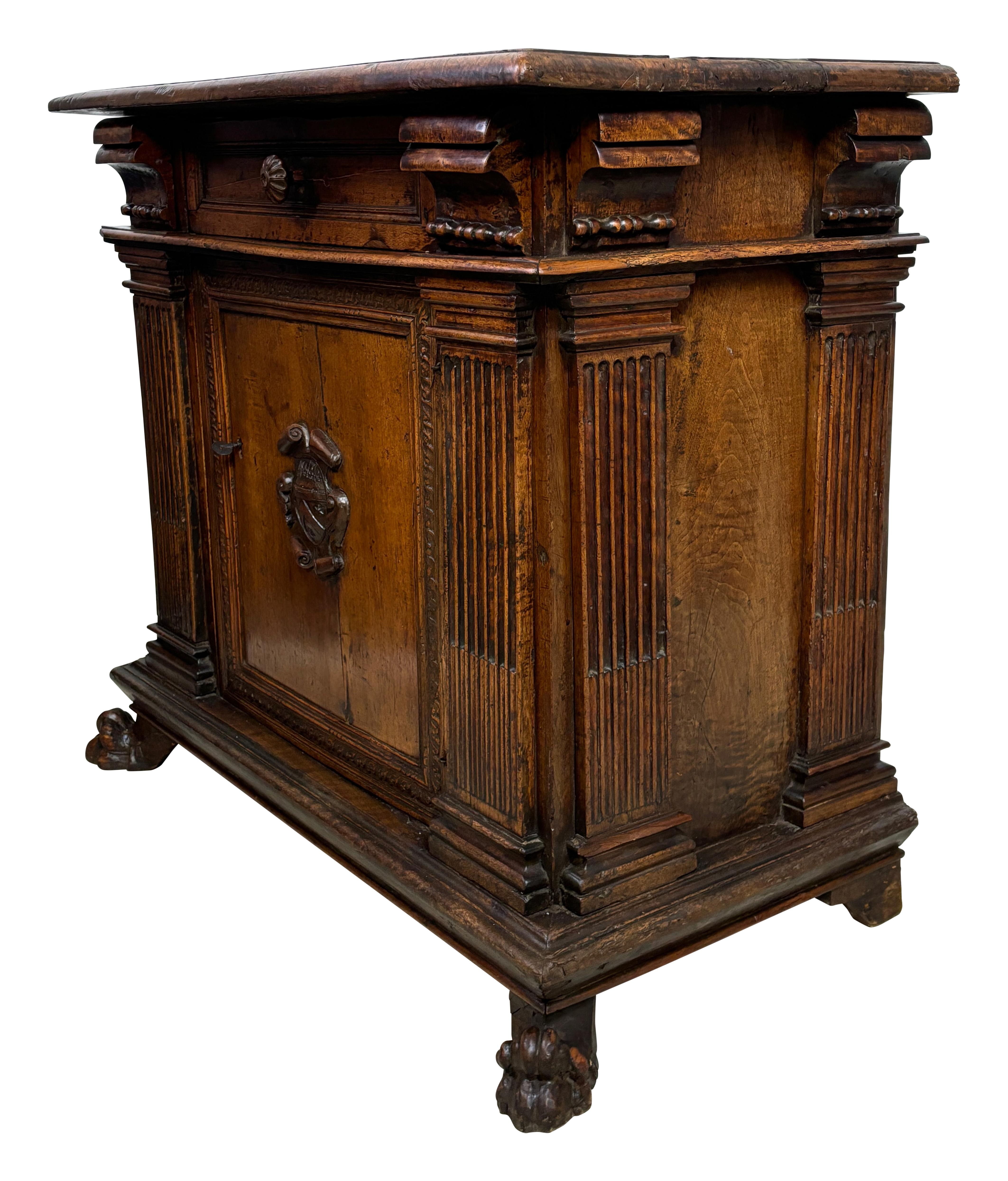 17th Century Italian Renaissance Walnut Credenza For Sale 4