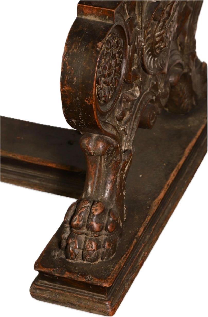 18th Century and Earlier 17th Century Italian Renaissance Walnut Trestle Table For Sale