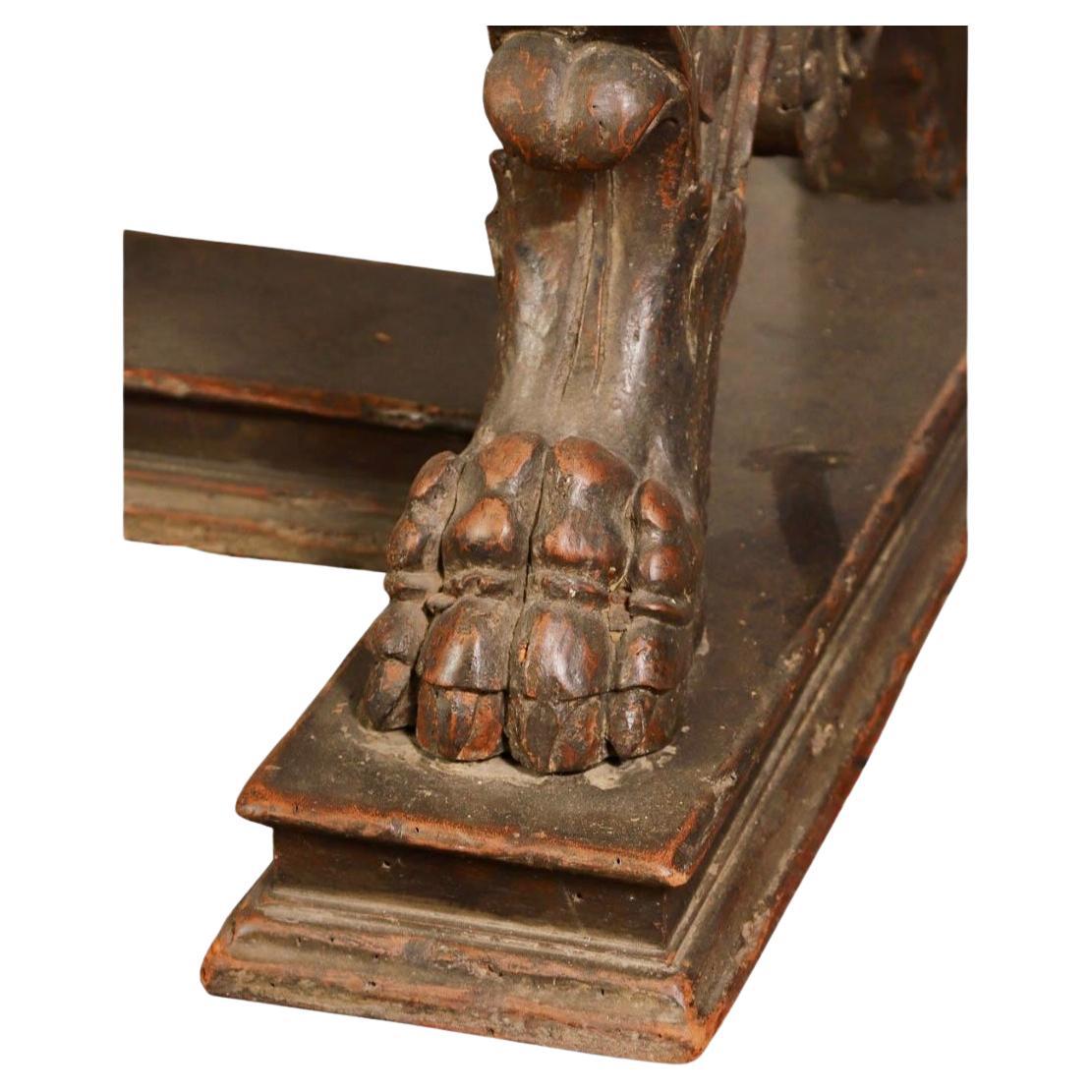17th Century Italian Renaissance Walnut Trestle Table 4