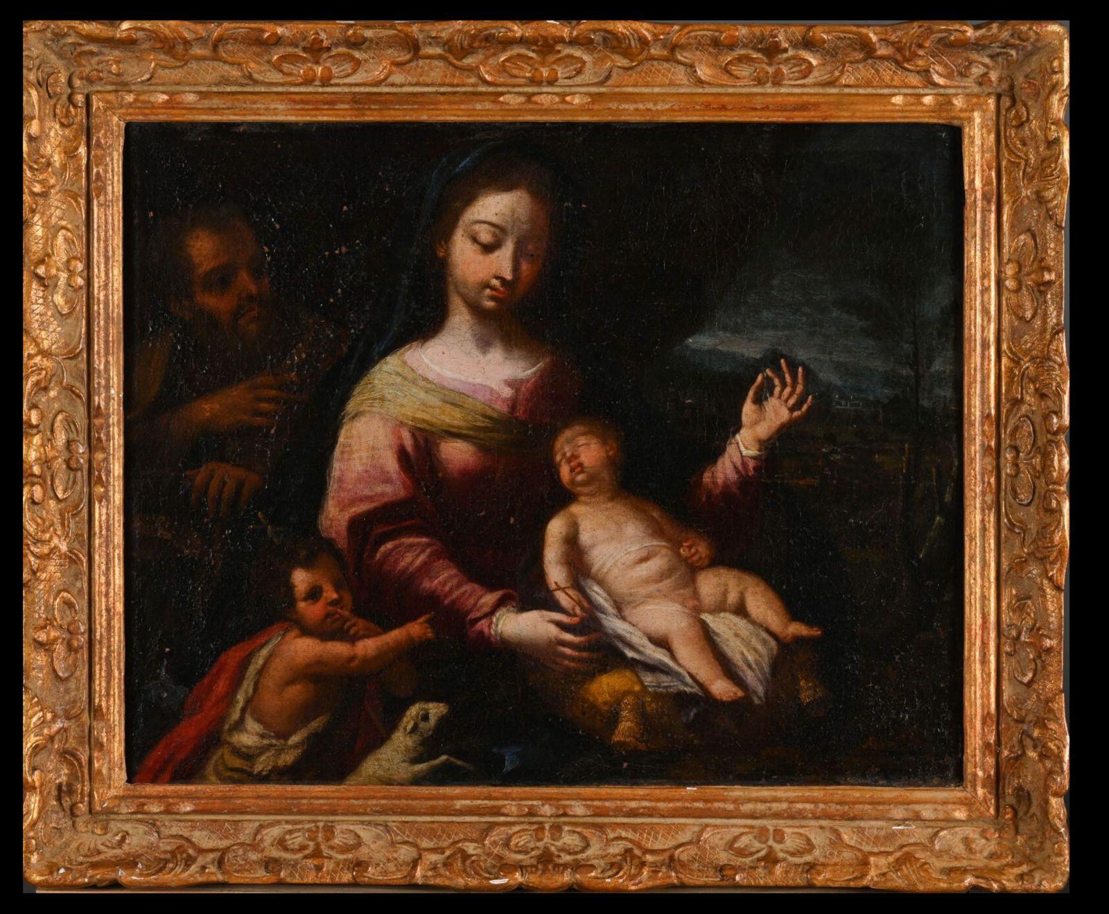 École italienne du 17e siècle  « Fidèle familiale avec St. John le Baptiste Bon état - En vente à Madrid, ES