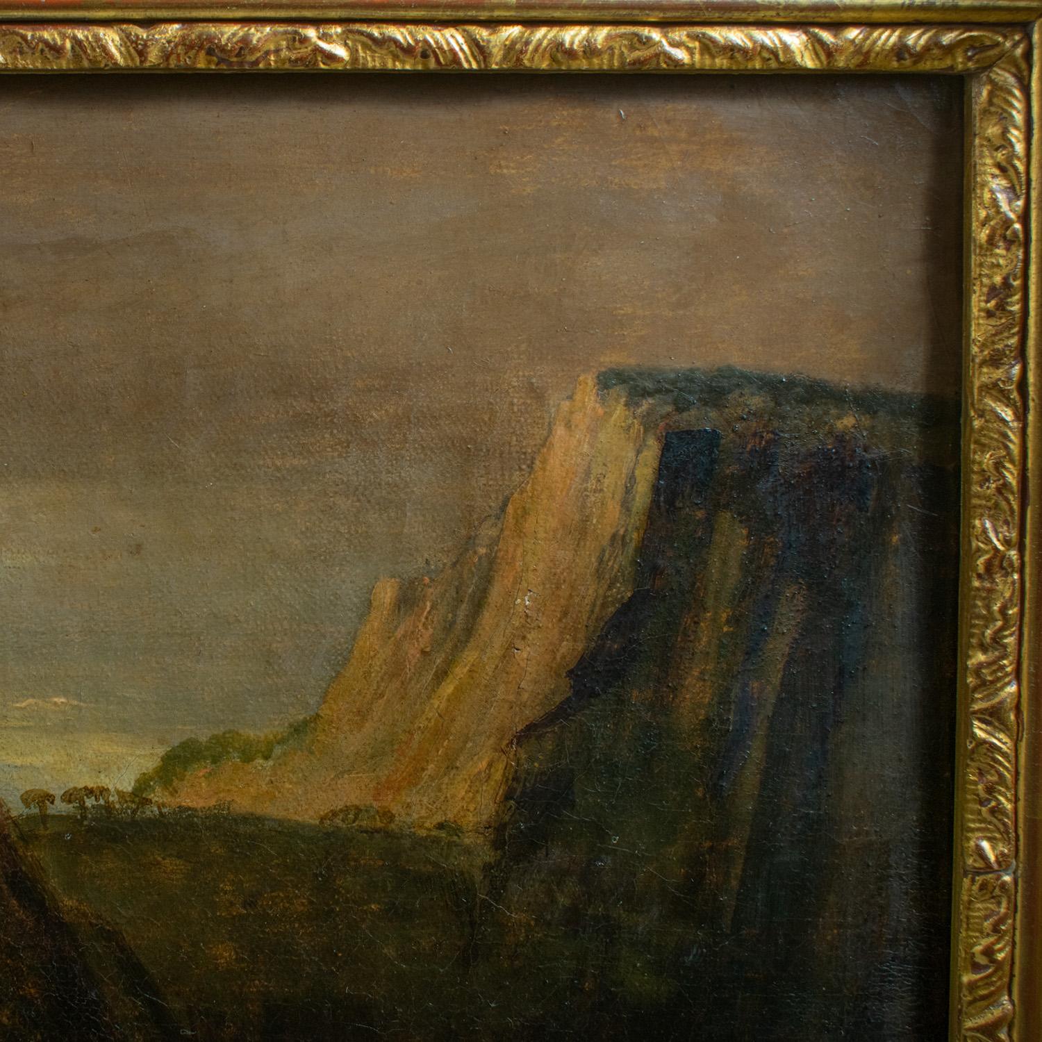 Salvator Rosa (Att) 17e siècle Huile sur toile - Soldats et voyageurs au repos Bon état - En vente à TEYJAT, FR