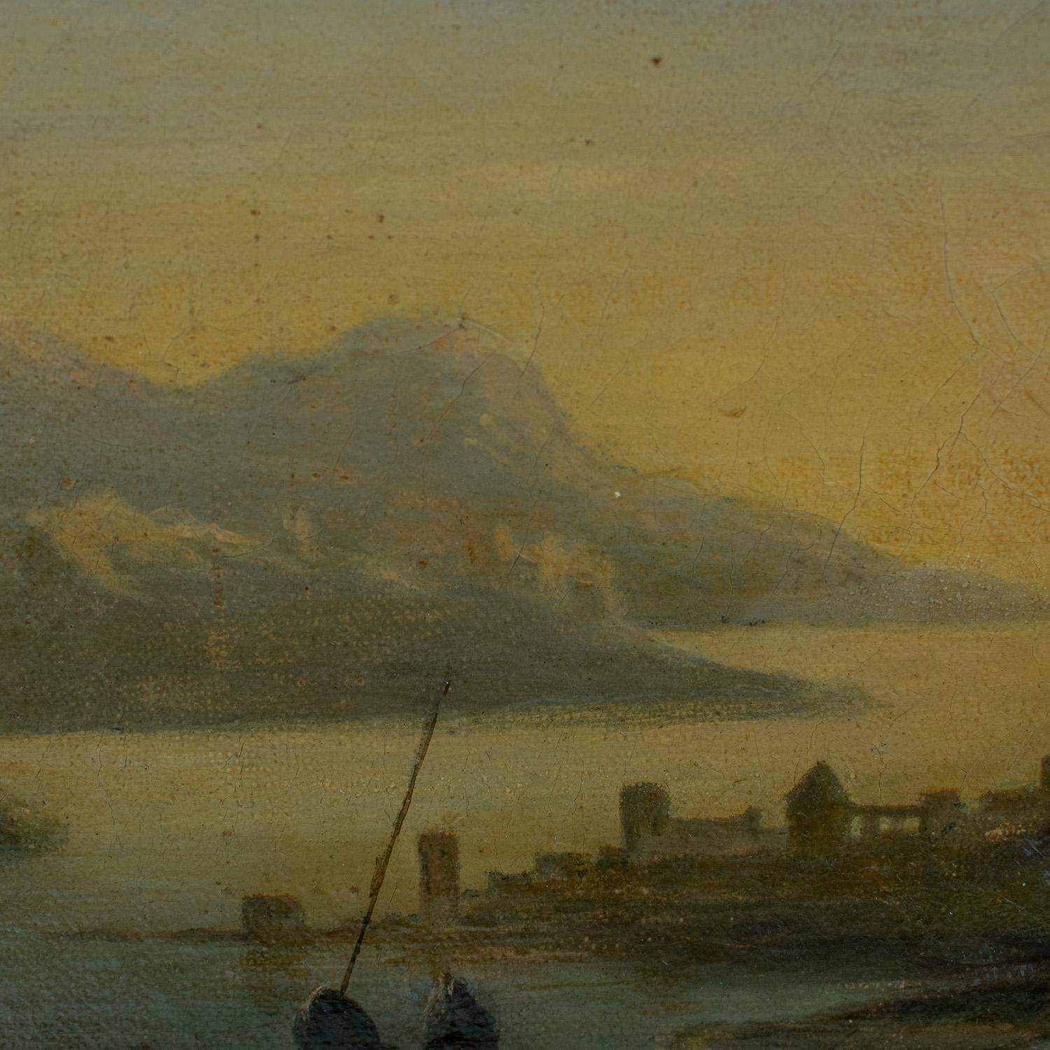 XVIIIe siècle et antérieur Salvator Rosa (Att) 17e siècle Huile sur toile - Soldats et voyageurs au repos en vente