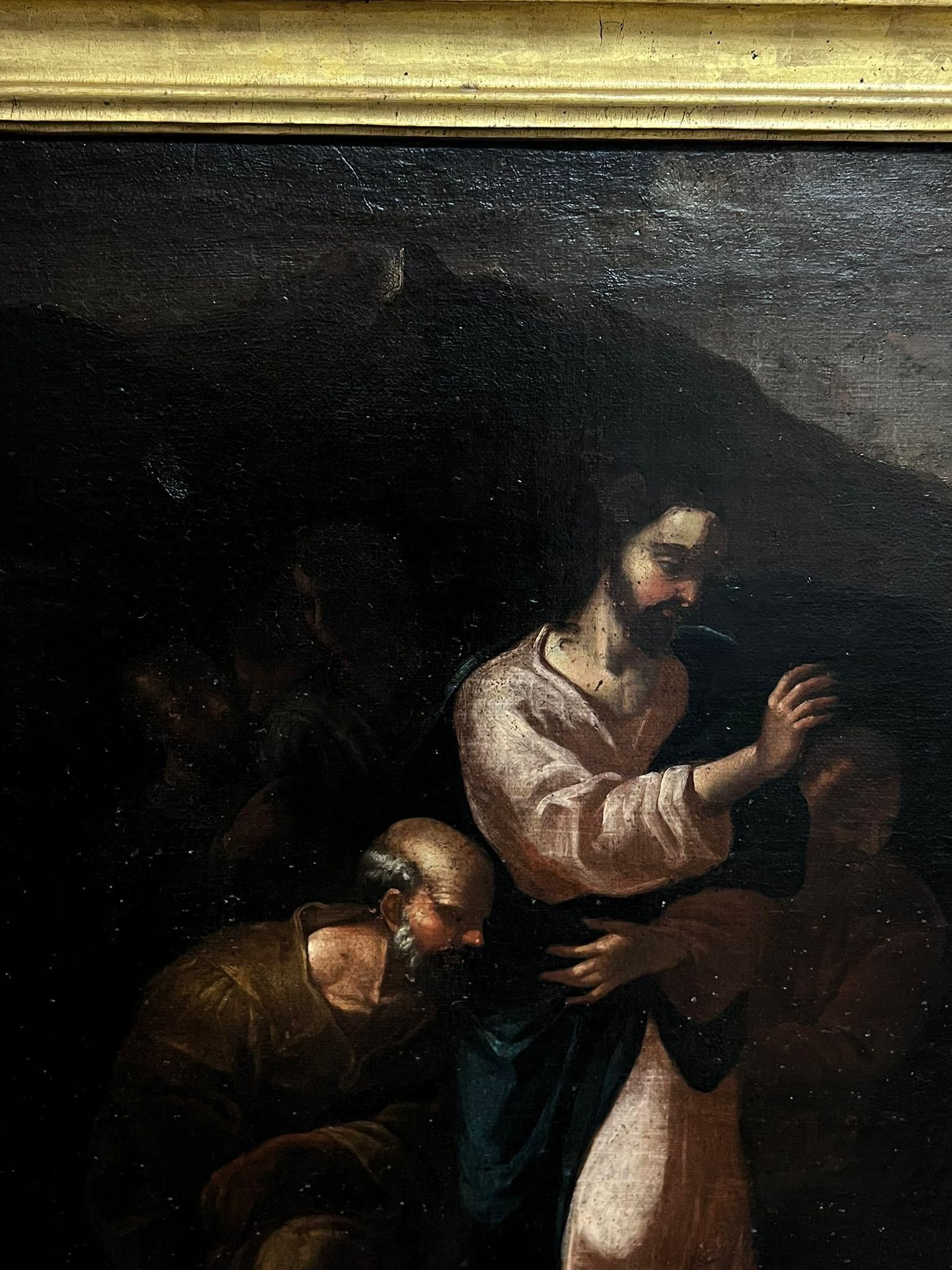 17th Century Large Italian Old Master Oil Christ and the Penitent Canaanite For Sale 6