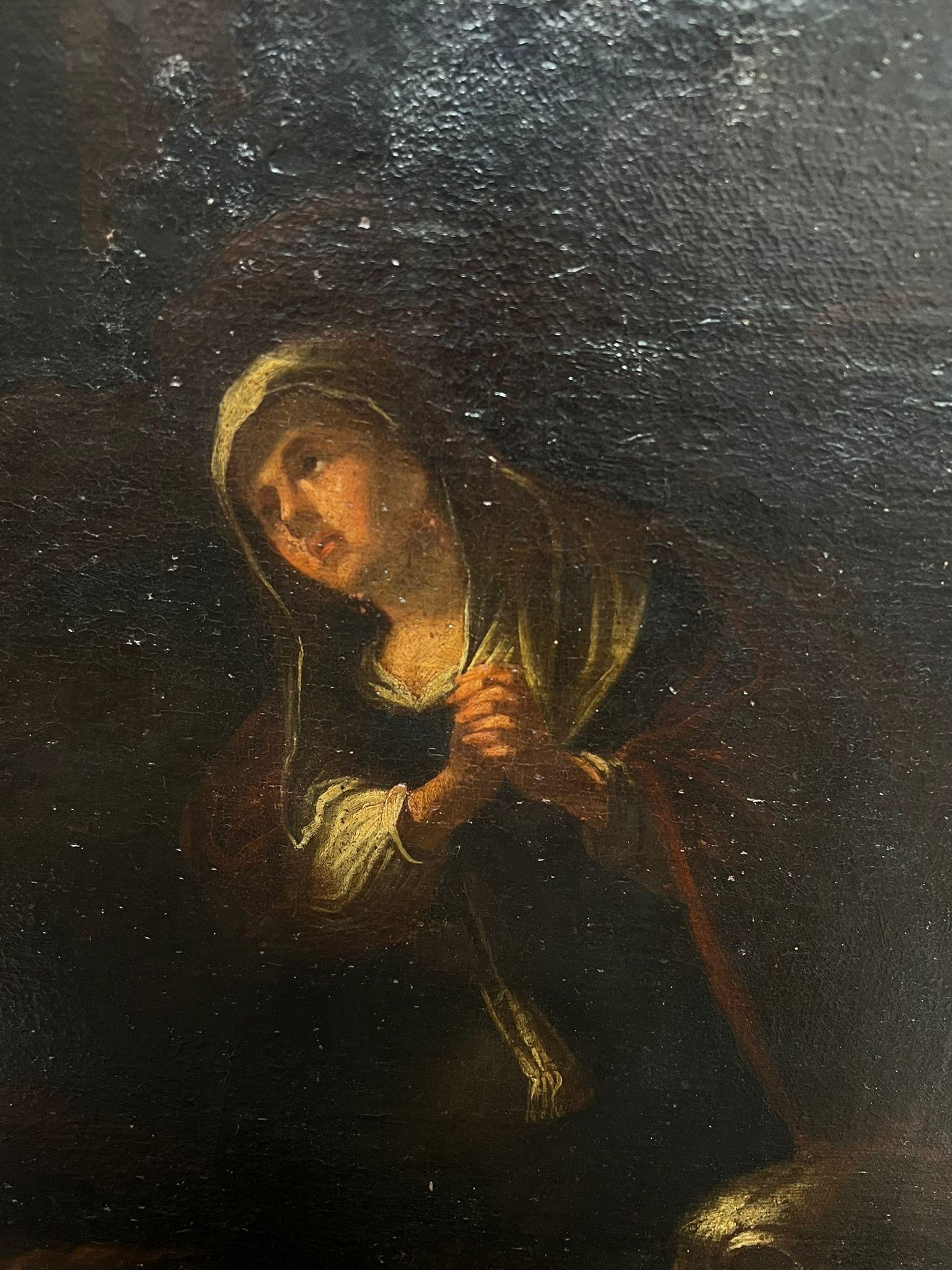 17th Century Large Italian Old Master Oil Christ and the Penitent Canaanite For Sale 2