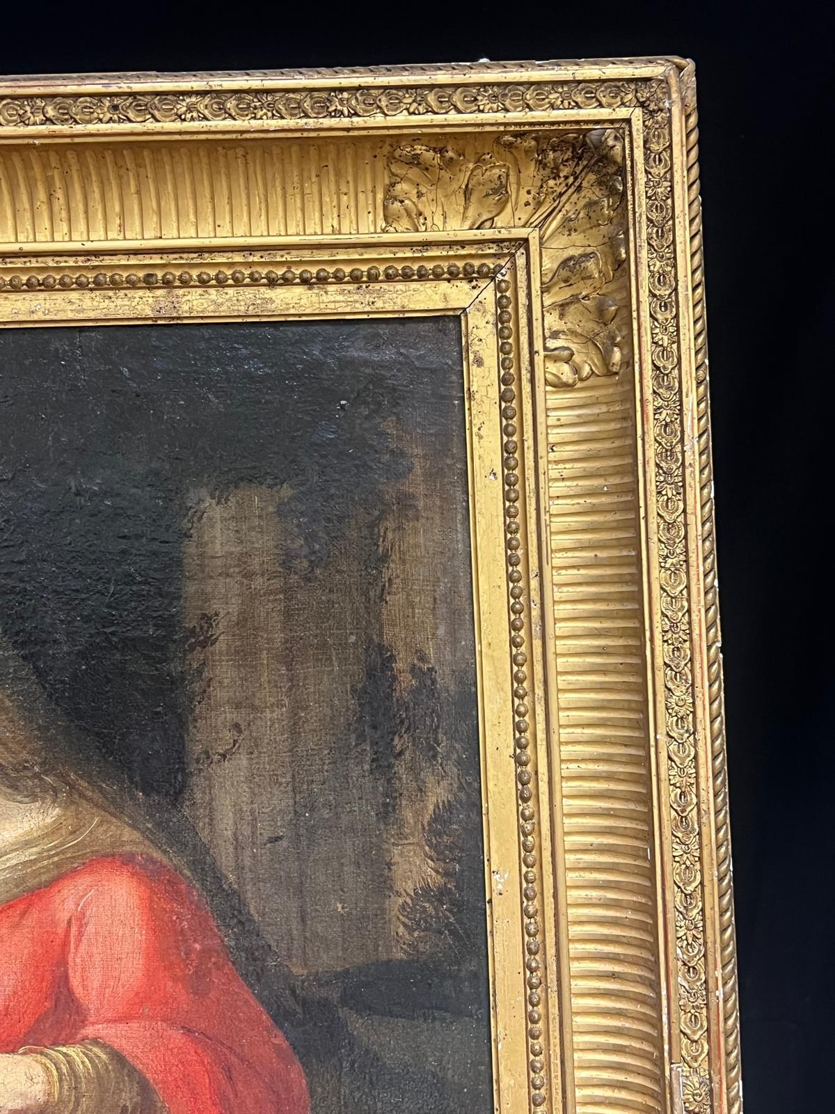 Peinture baroque du 17e siècle Madonna & Child Attendant Angels Offering Gifts en vente 5