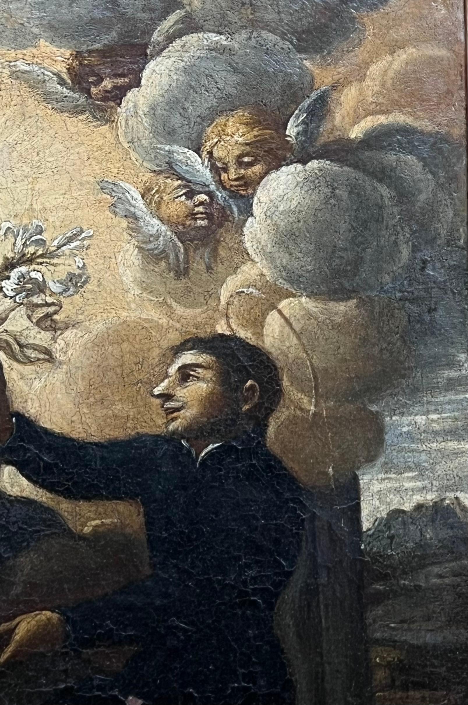 Madonna & Child mit himmlischen Cherubinen Feines Altmeister-Öl aus dem 17. – Painting von 17th Century Italian School