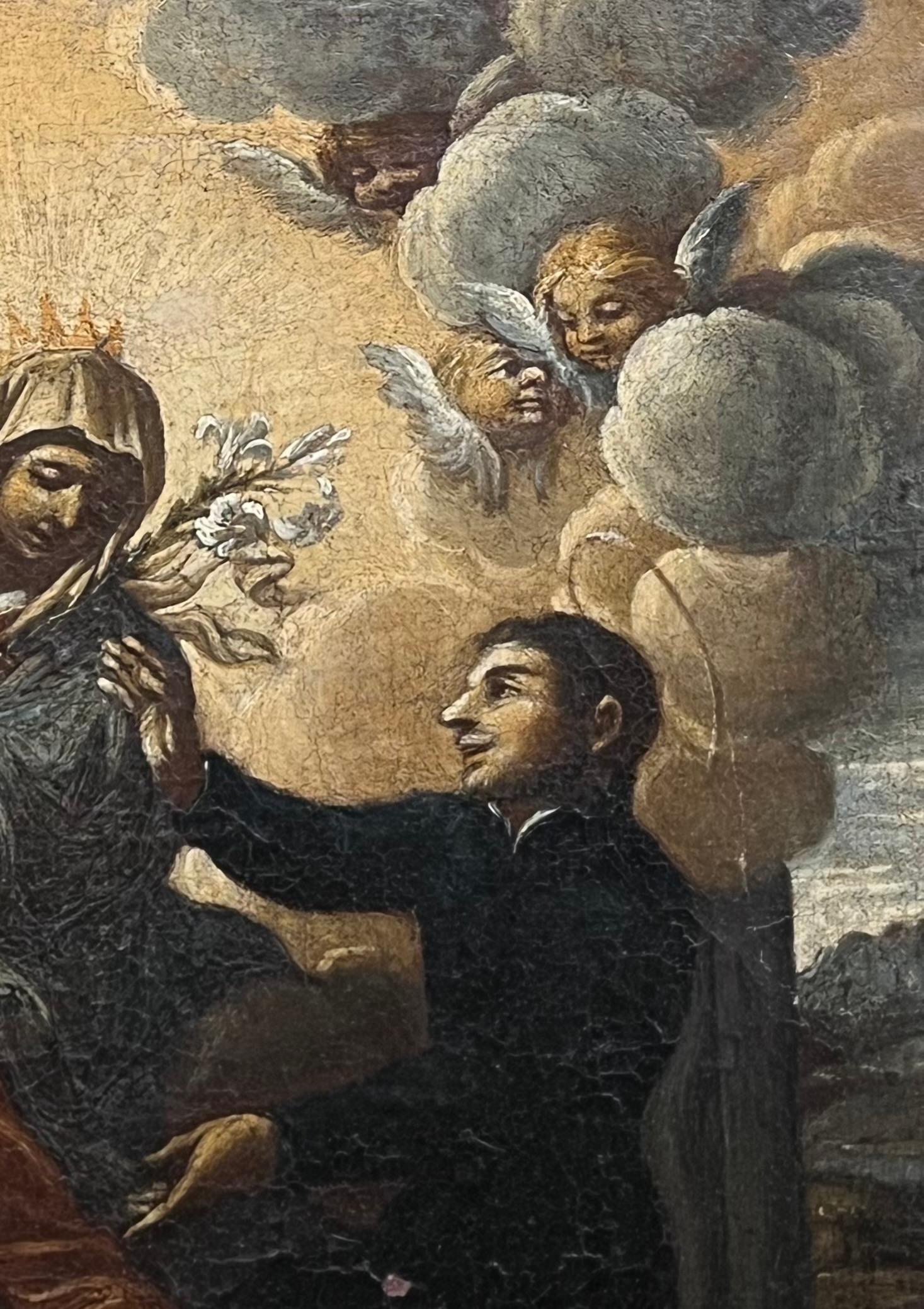 Madonna & Child mit himmlischen Cherubinen Feines Altmeister-Öl aus dem 17. im Angebot 2