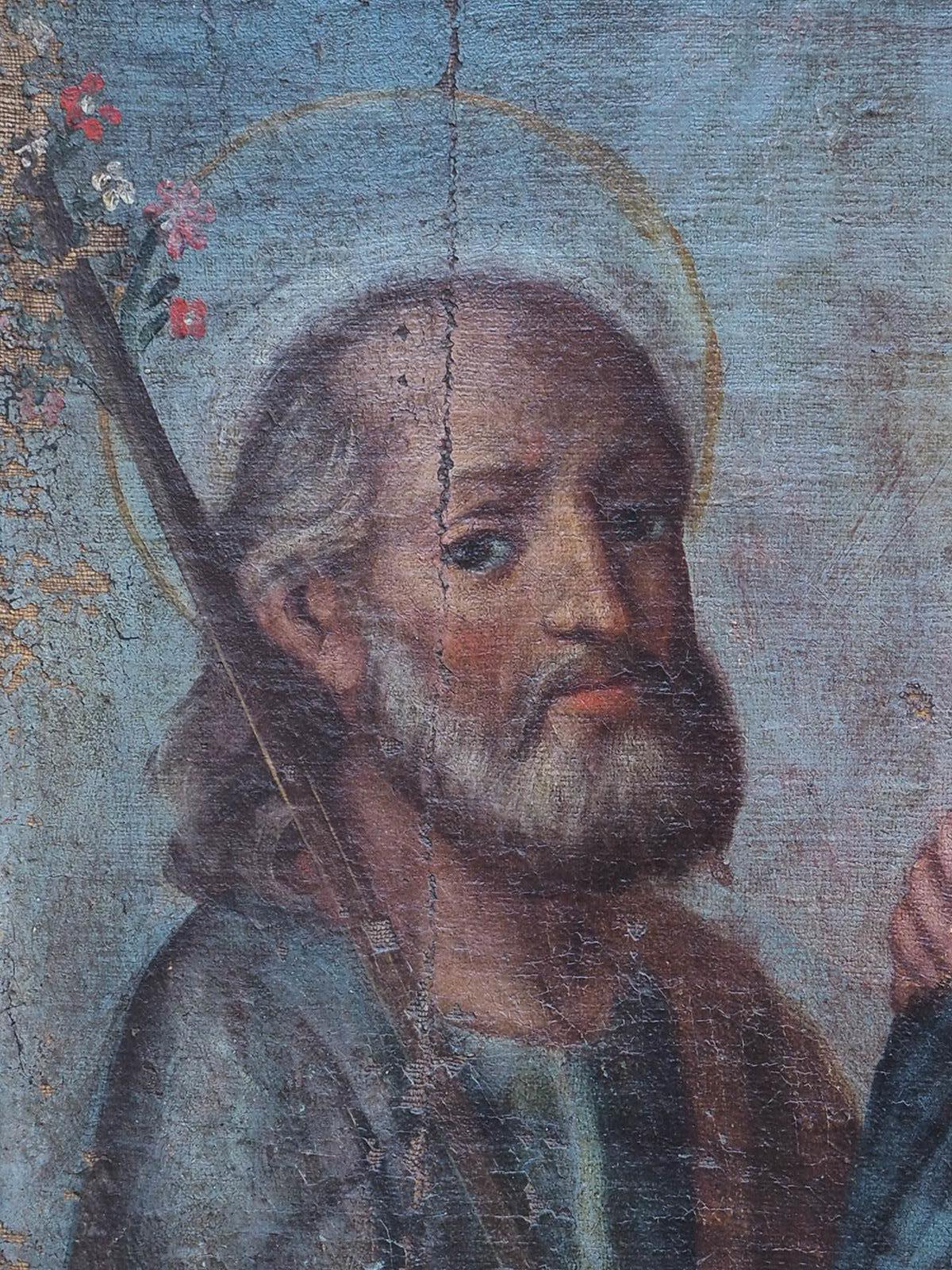 Óleo religioso de escuela italiana del siglo XVII 