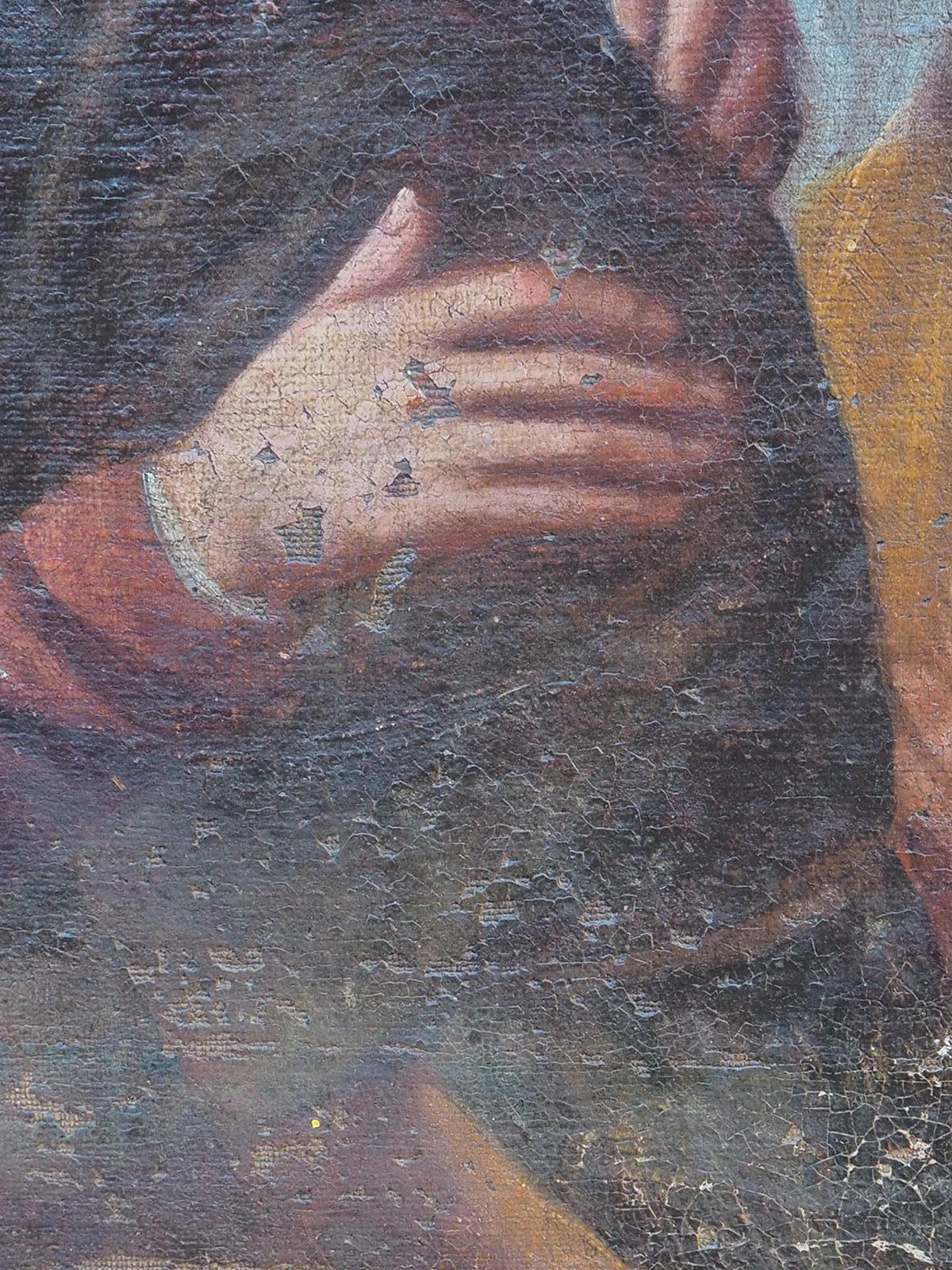 Óleo religioso de escuela italiana del siglo XVII 