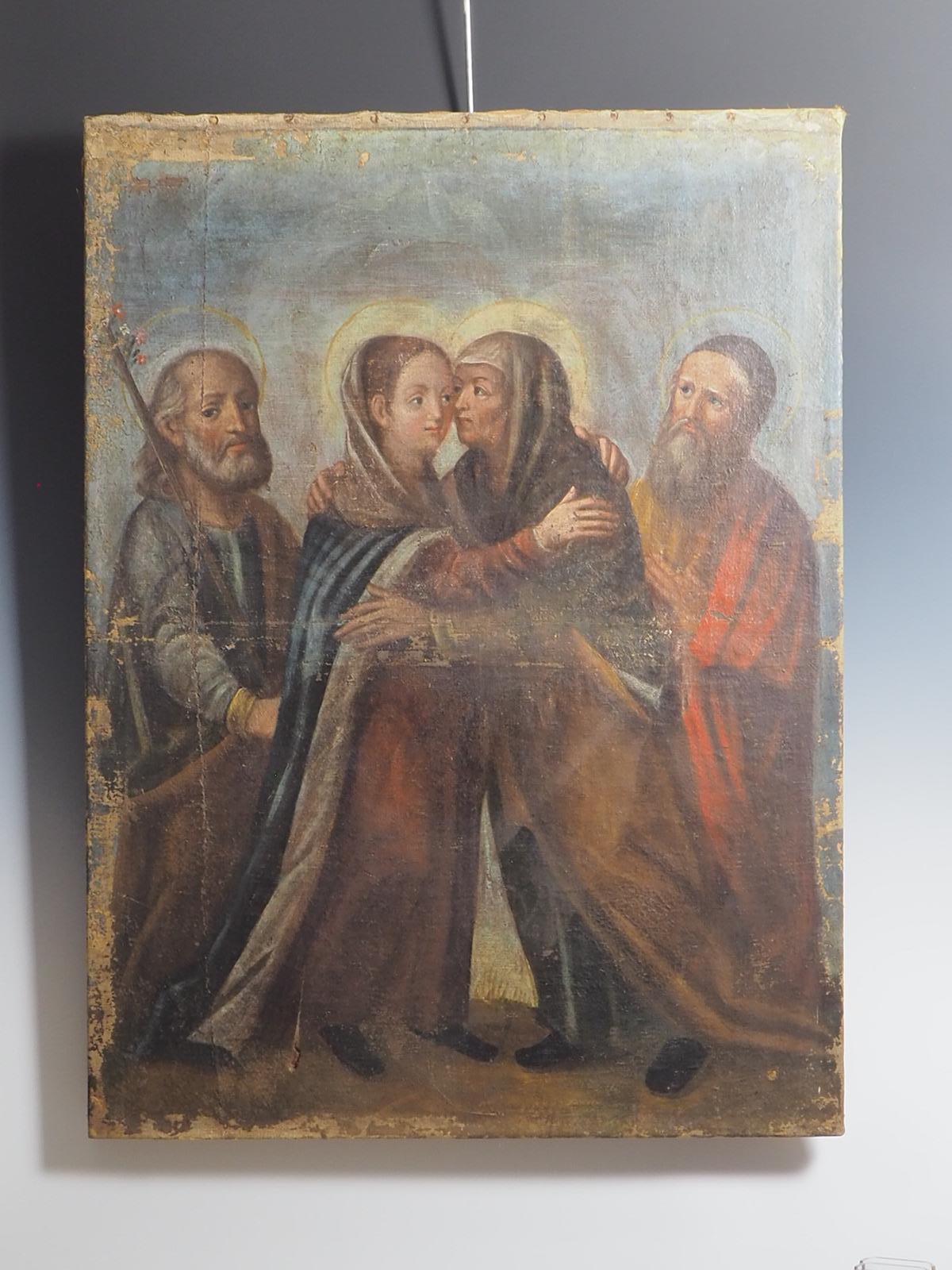 Óleo religioso de escuela italiana del siglo XVII 