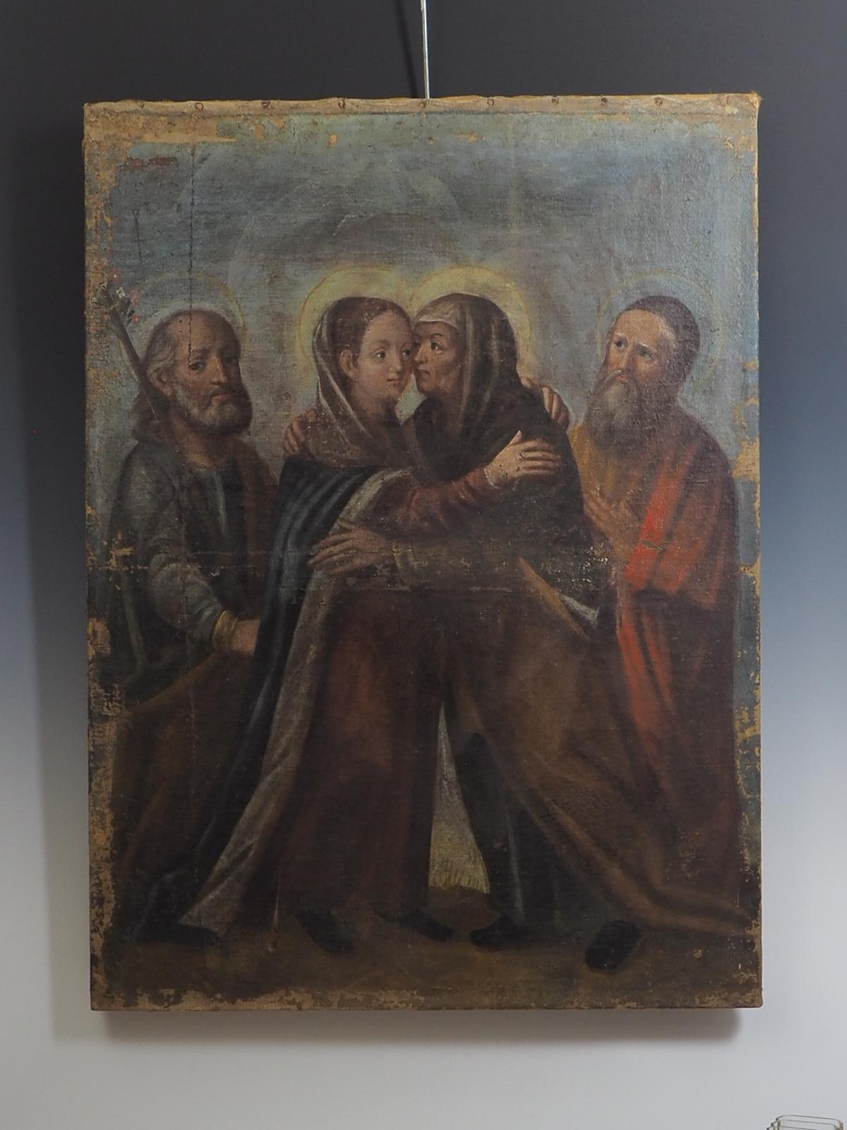 Óleo religioso de escuela italiana del siglo XVII 