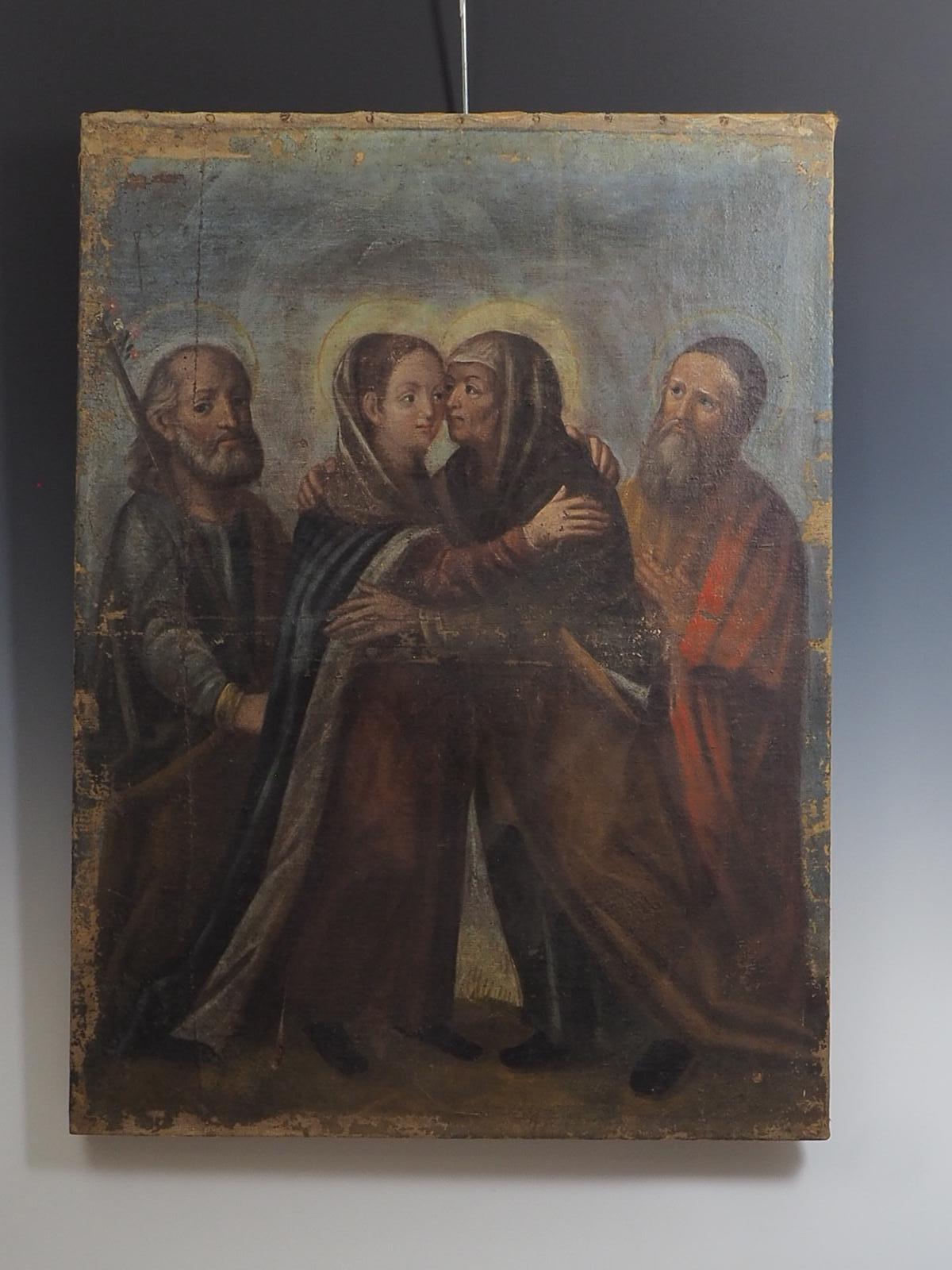 Óleo religioso de escuela italiana del siglo XVII 