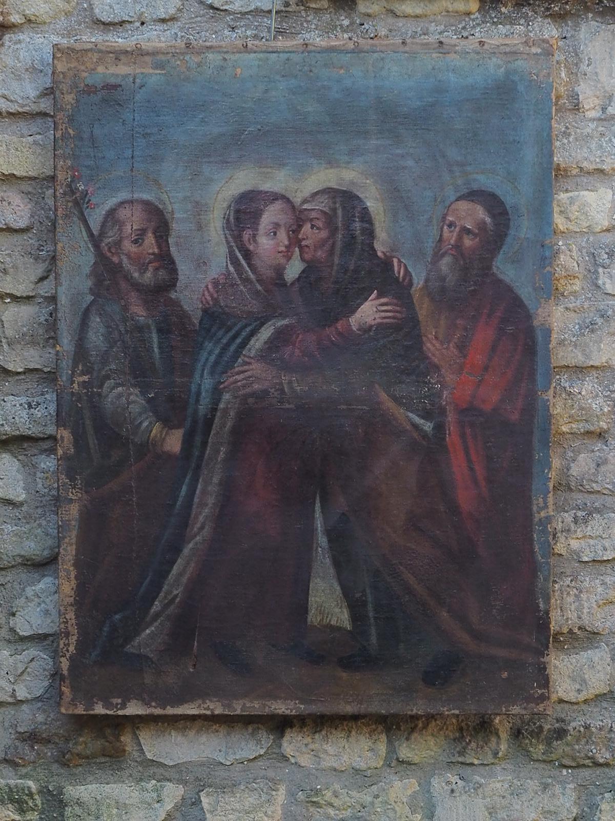 Óleo religioso de escuela italiana del siglo XVII 