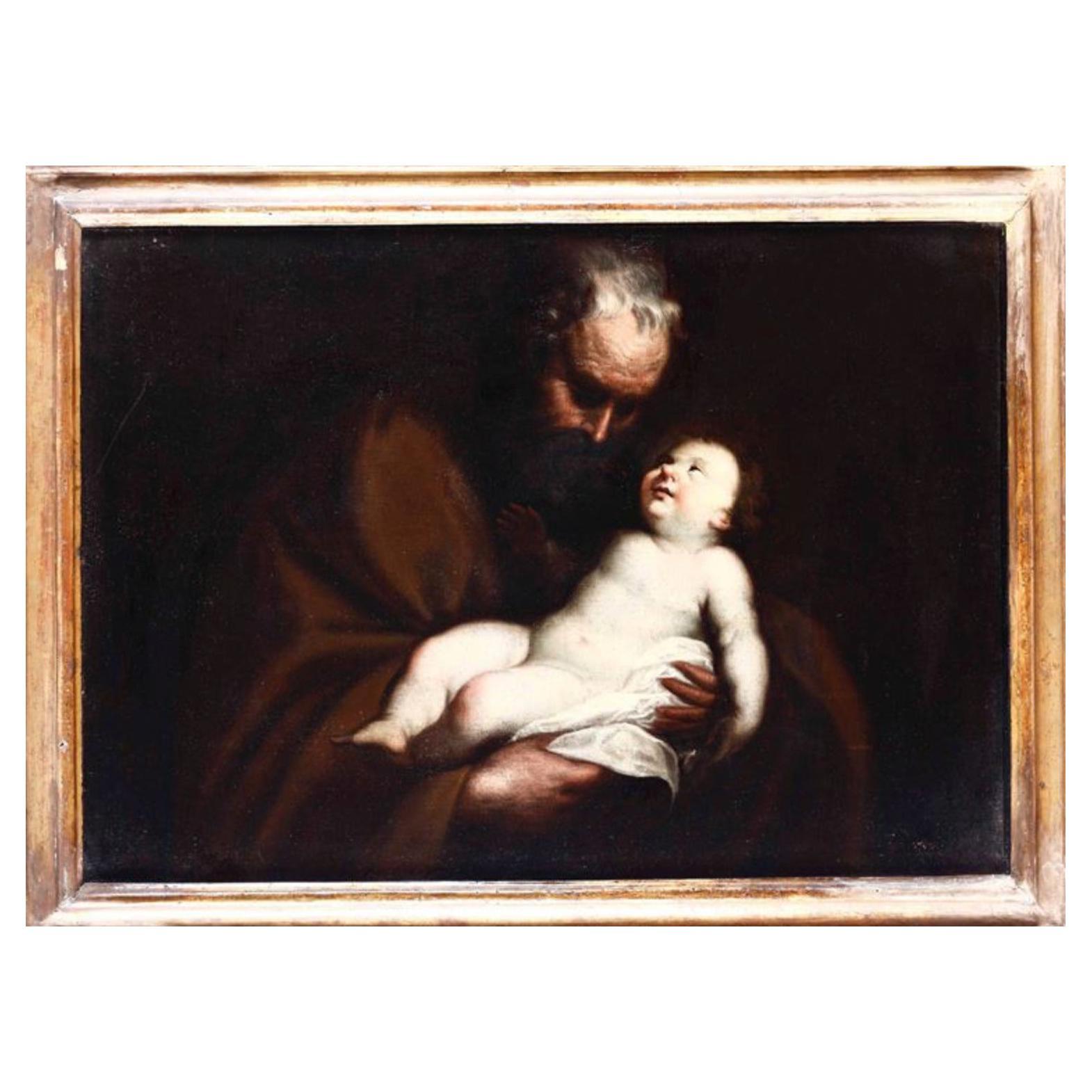 17th Century Italian School "Saint Joseph and the Child"