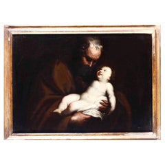 Antique 17th Century Italian School "Saint Joseph and the Child"