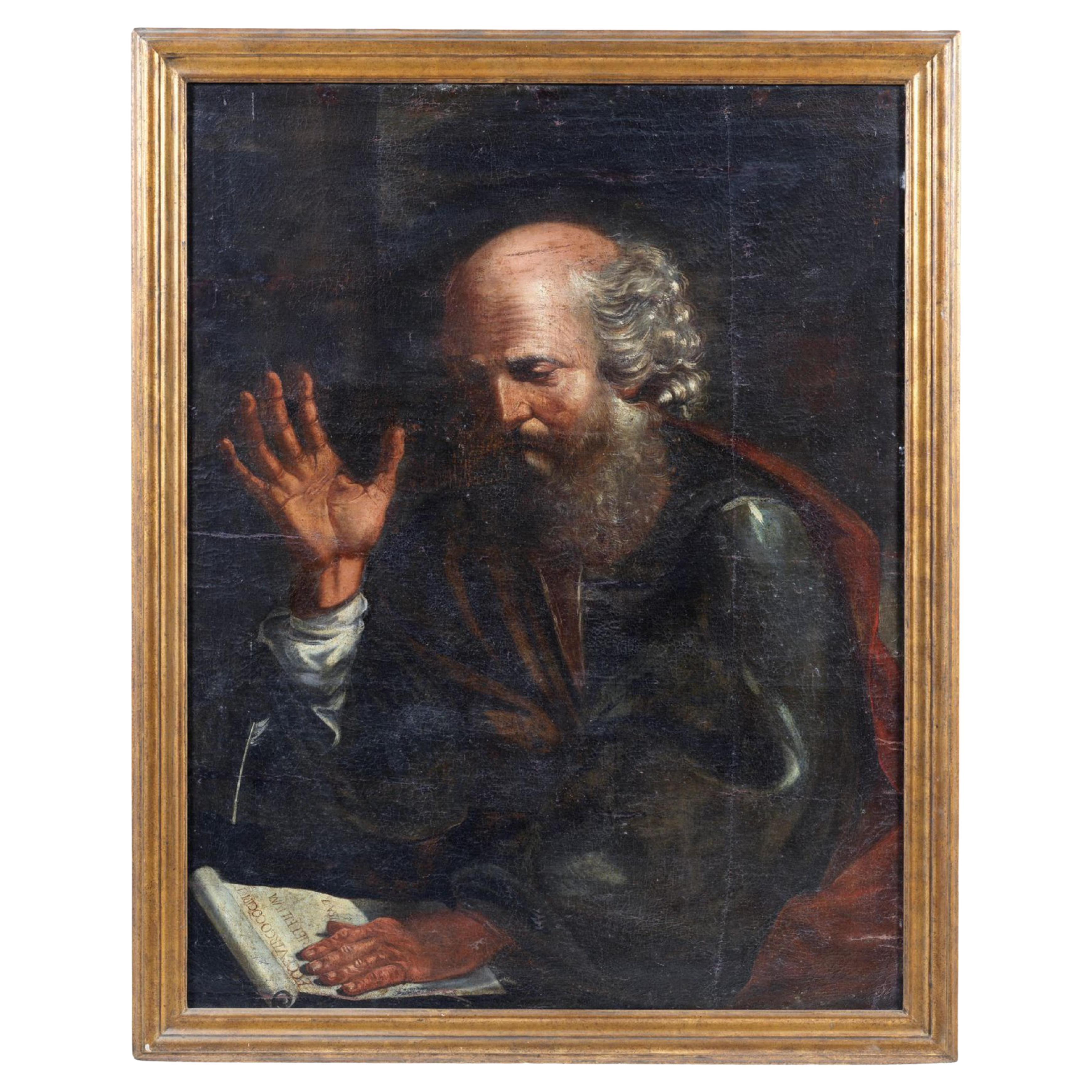 17th-Century Italian School "Saint Matthew."