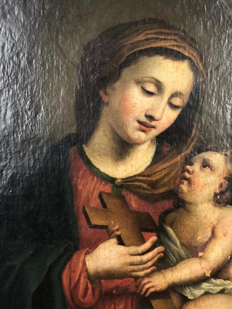 17th Century Italian School Virgin and Child Painting 3