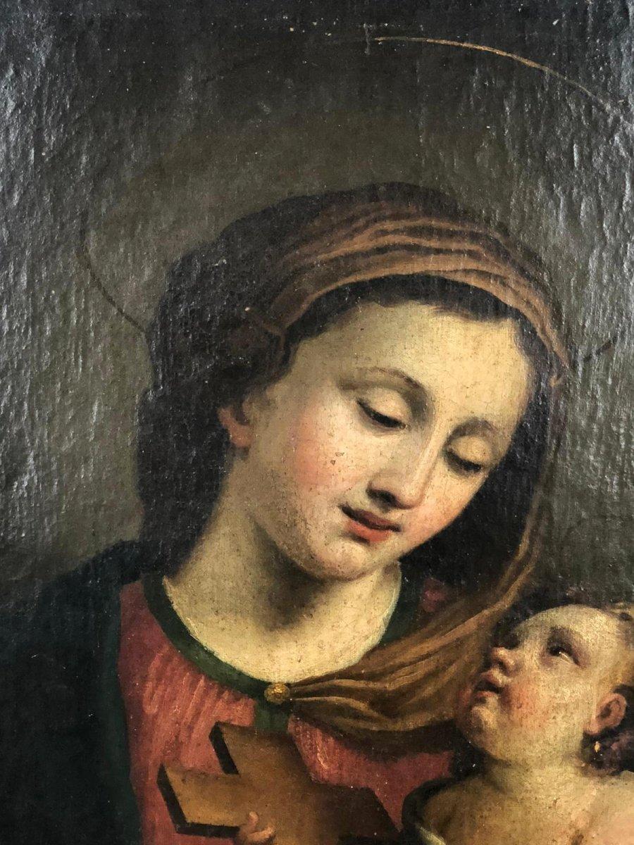 Louis XIV 17th Century Italian School Virgin and Child Painting