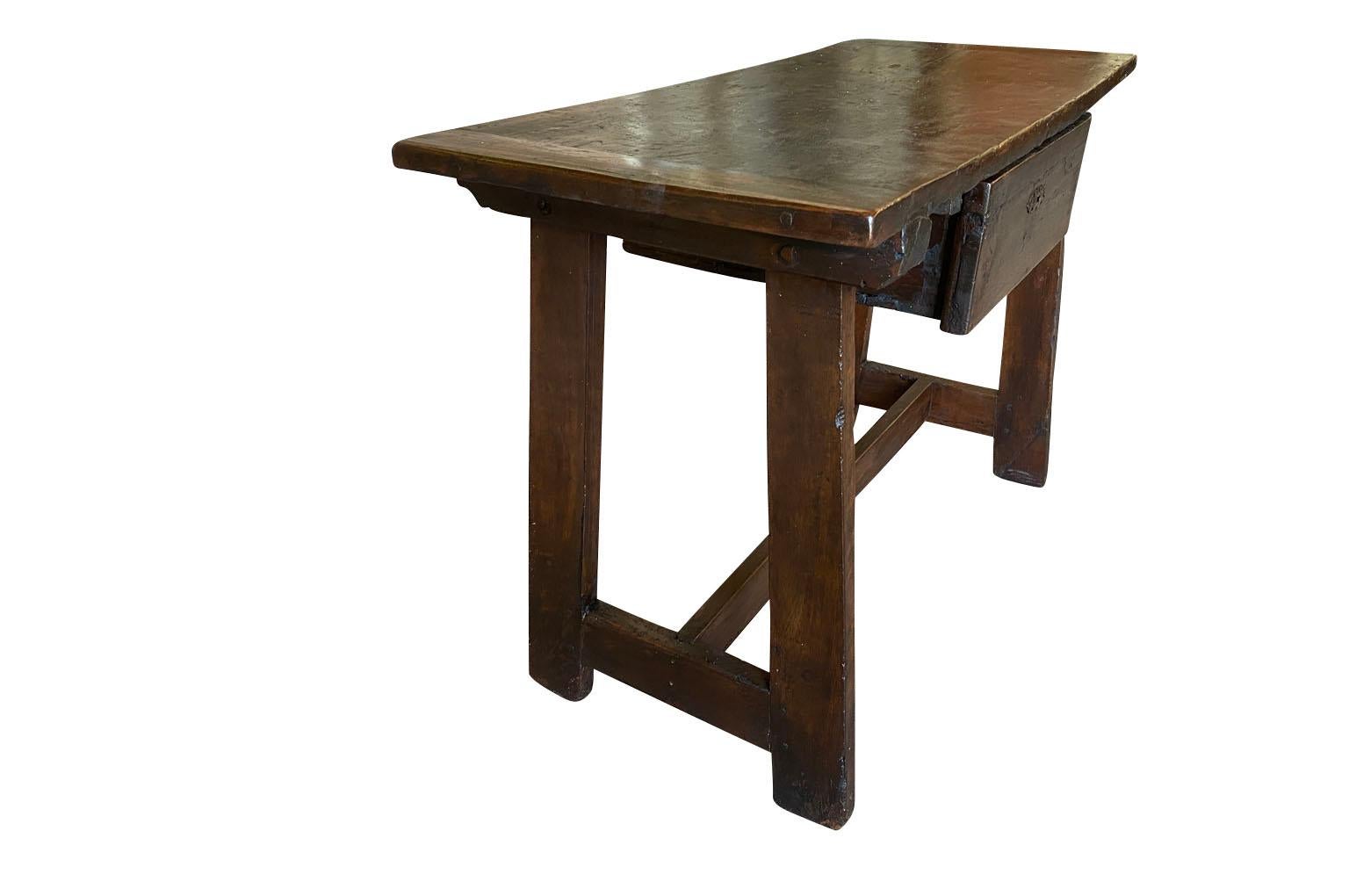Walnut 17th Century Italian Side Table, Console For Sale