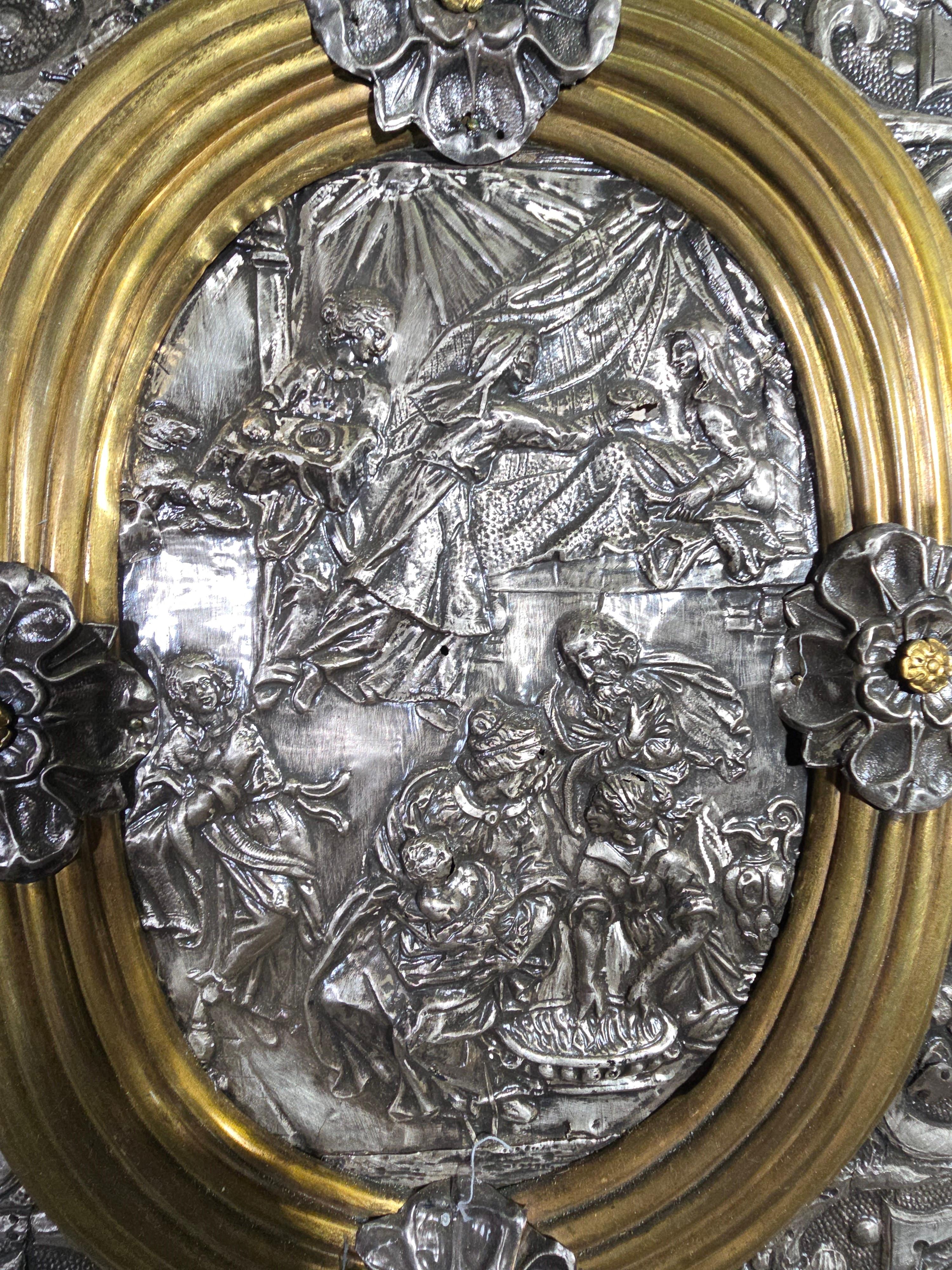 18th Century and Earlier 17th-Century Italian Silver and Gilt Silver Altar Panel (Paliotto) For Sale