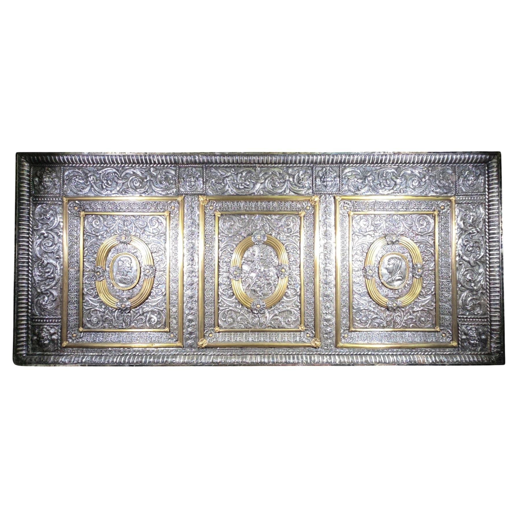 17th-Century Italian Silver and Gilt Silver Altar Panel (Paliotto) For Sale