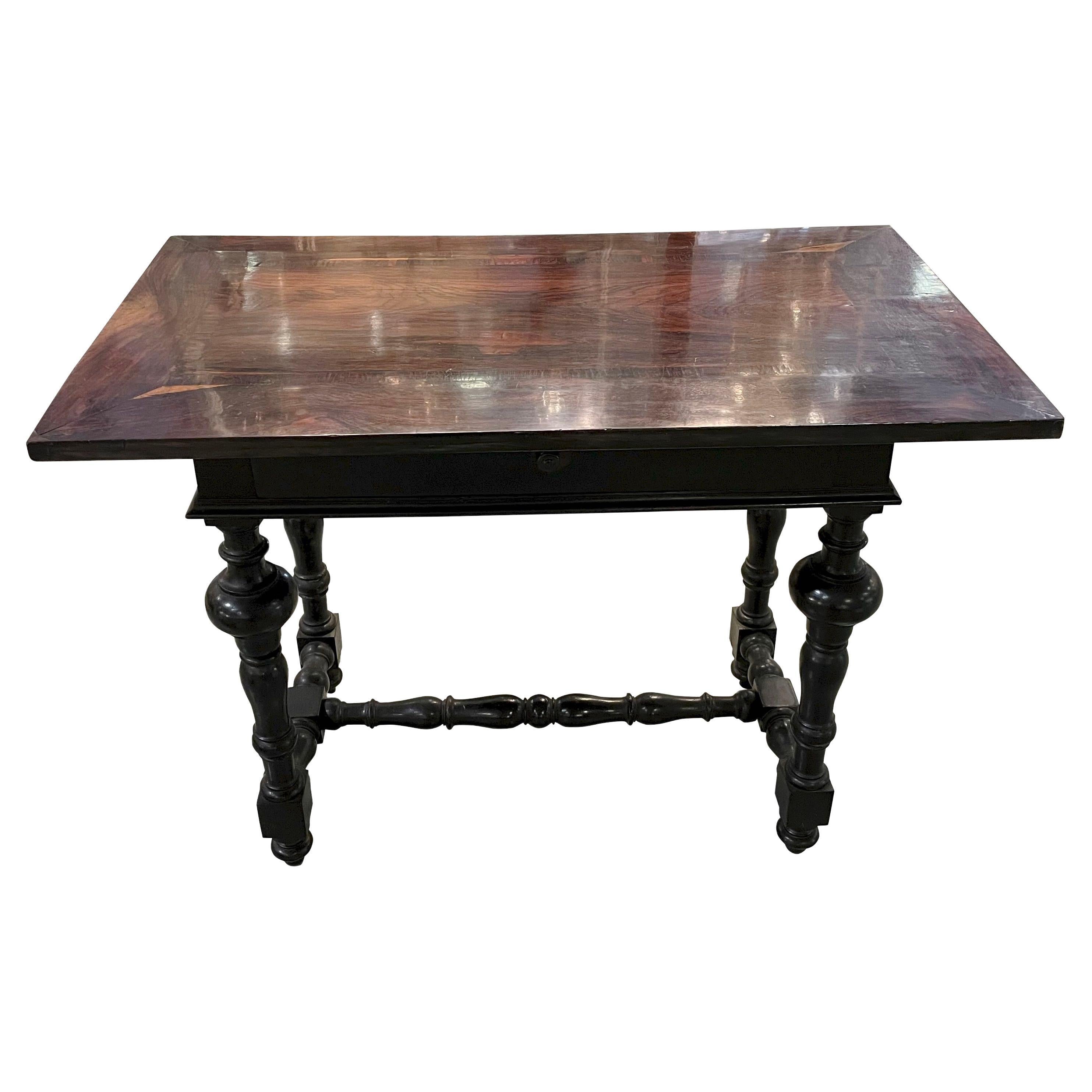 17th Century Italian Single Drawer Desk or Side Table, Italy, 17th Century For Sale