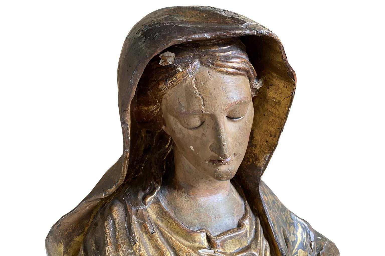 17th Century Italian Statue of the Madonna In Good Condition In Atlanta, GA