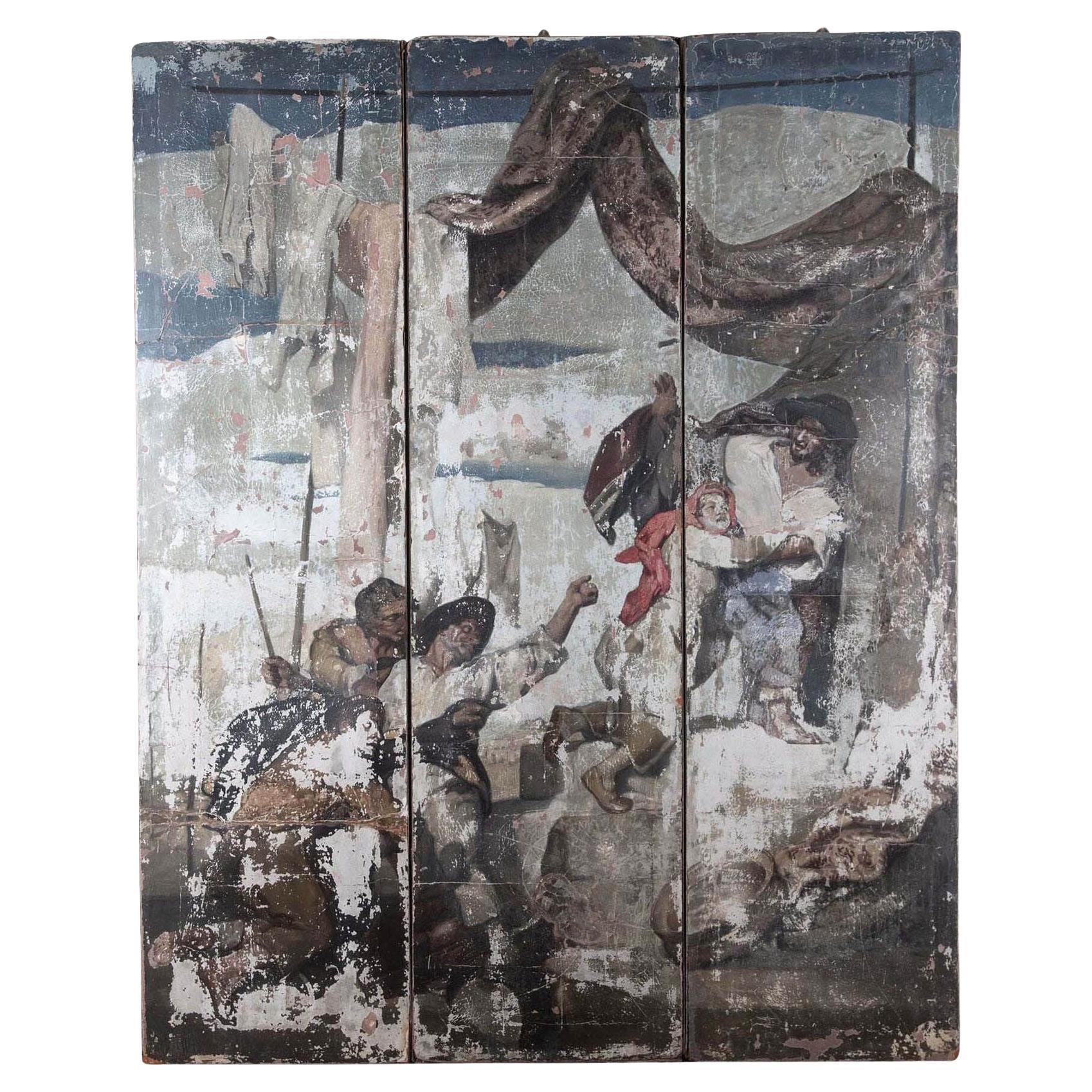 17th Century Italian Stucco Plaster Fresco