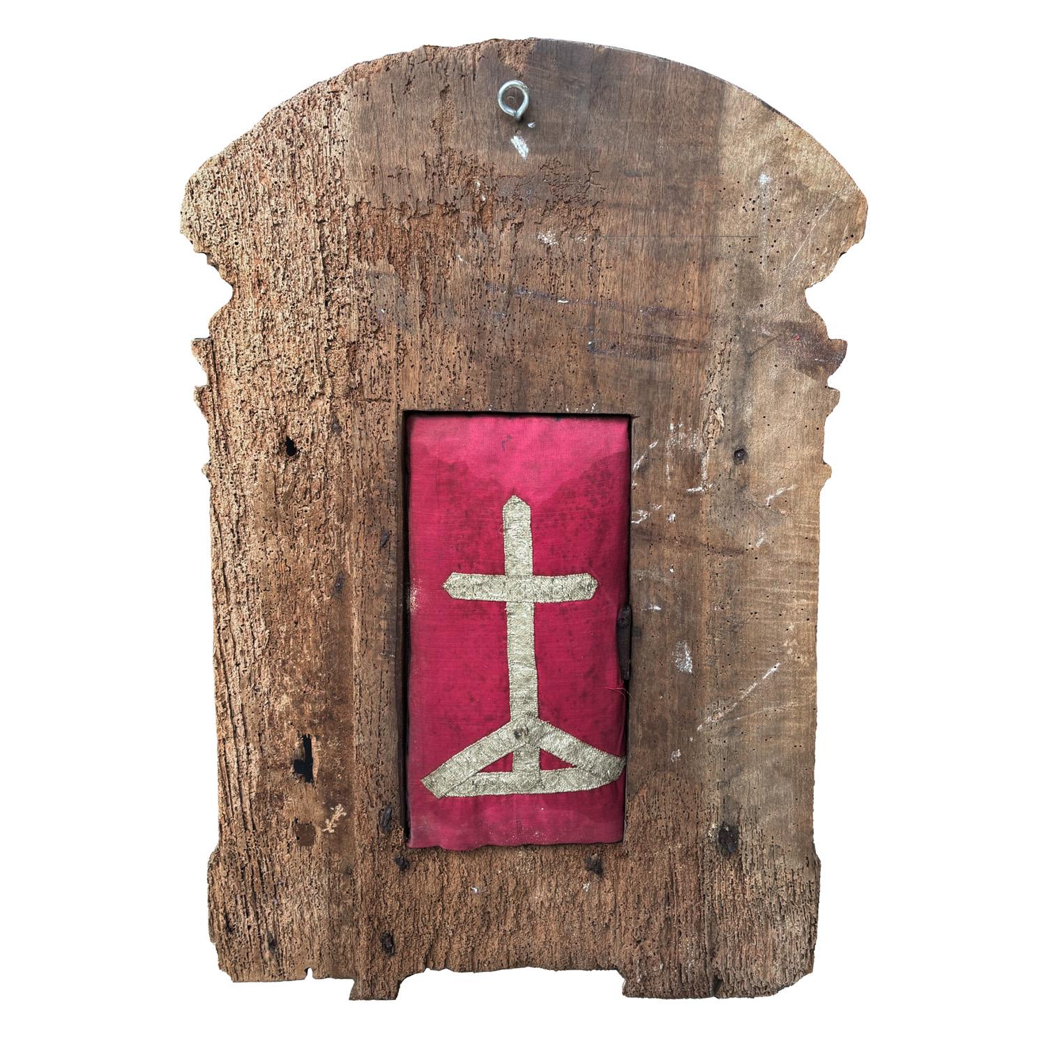 17th Century Italian Tabernacle Walnut Door - Antique Renaissance Décor Piece For Sale 2