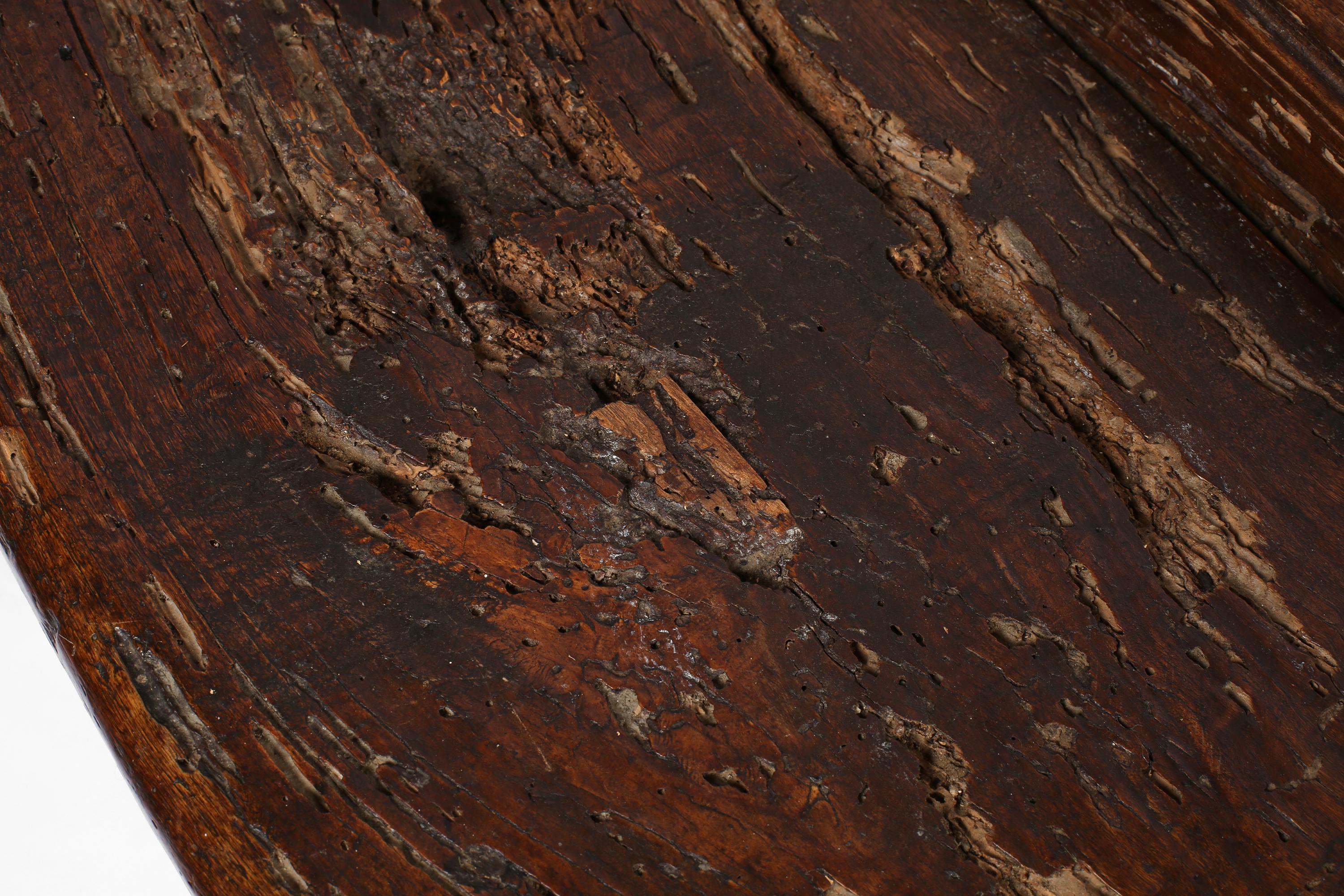 17th Century Italian Tuscan Walnut Rustic Wabi-Sabi Bench For Sale 13