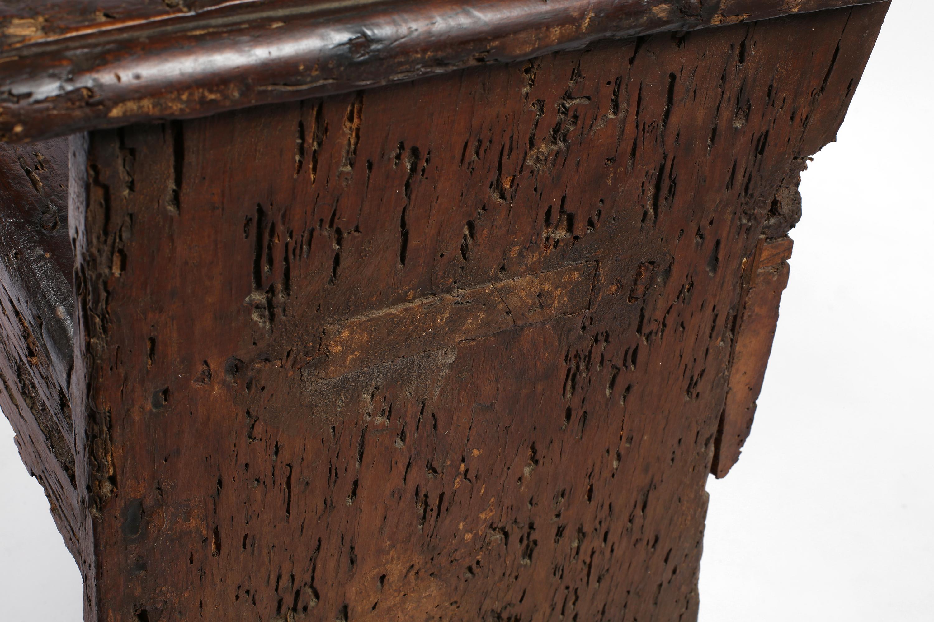 17th Century Italian Tuscan Walnut Rustic Wabi-Sabi Bench For Sale 14