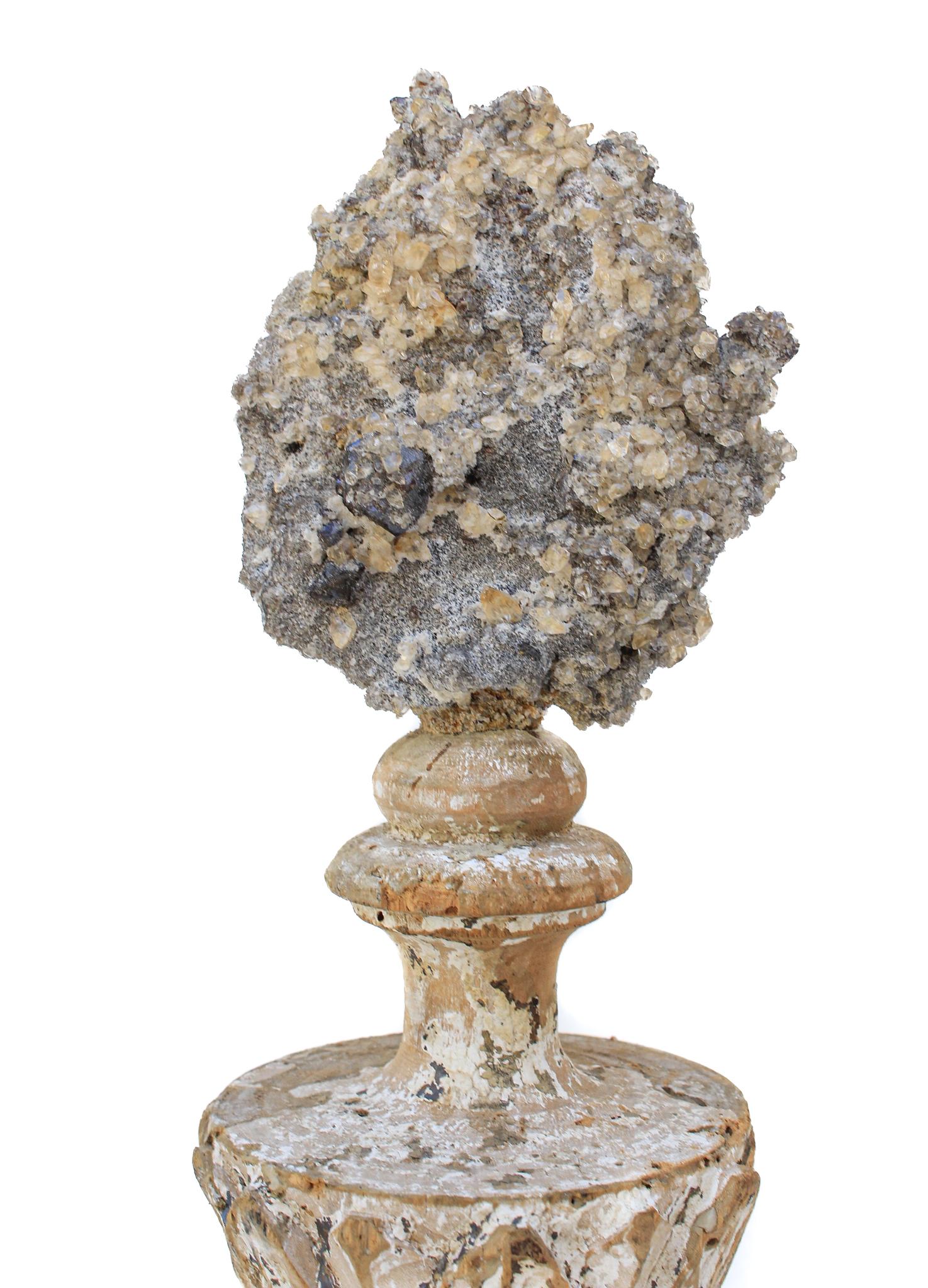Rococo 17th Century 'Florence Fragment' Vase with Calcite Crystals & Sphalerite For Sale