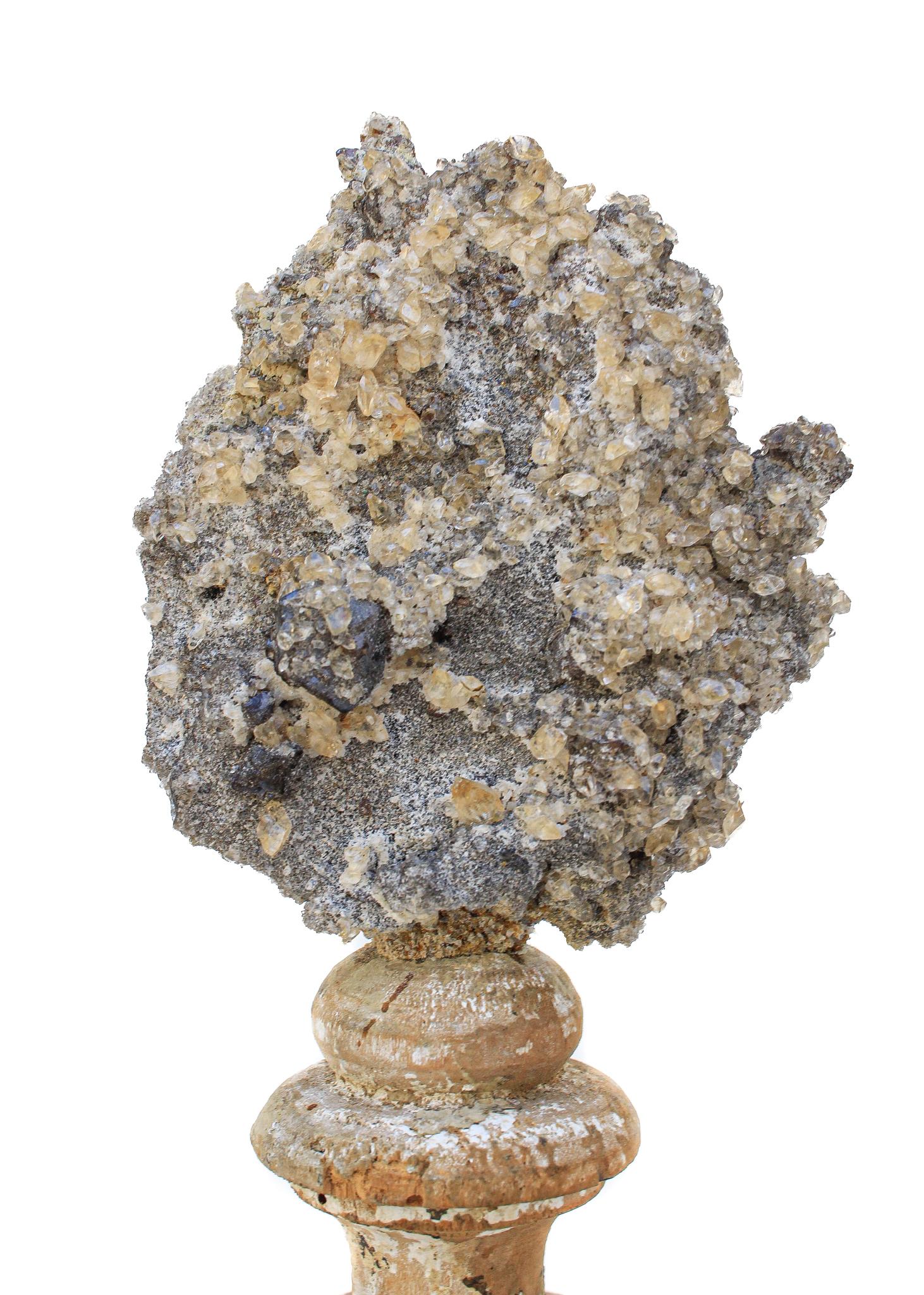 Italian 17th Century 'Florence Fragment' Vase with Calcite Crystals & Sphalerite For Sale