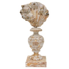 17th Century Italian Vase with a Chesapecten Shell & Gold Plated Crystal Points