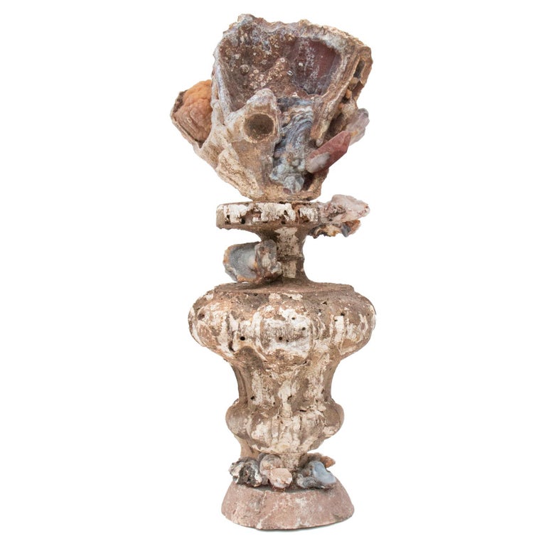 17th Century 'Florence Fragment' with Fossil Agate Coral, Crystals & Chalcedony For Sale
