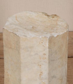 17th Century Italian Verona Bianco Marble Column Fragment