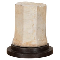 17th Century Italian Verona Bianco Marble Column Fragment