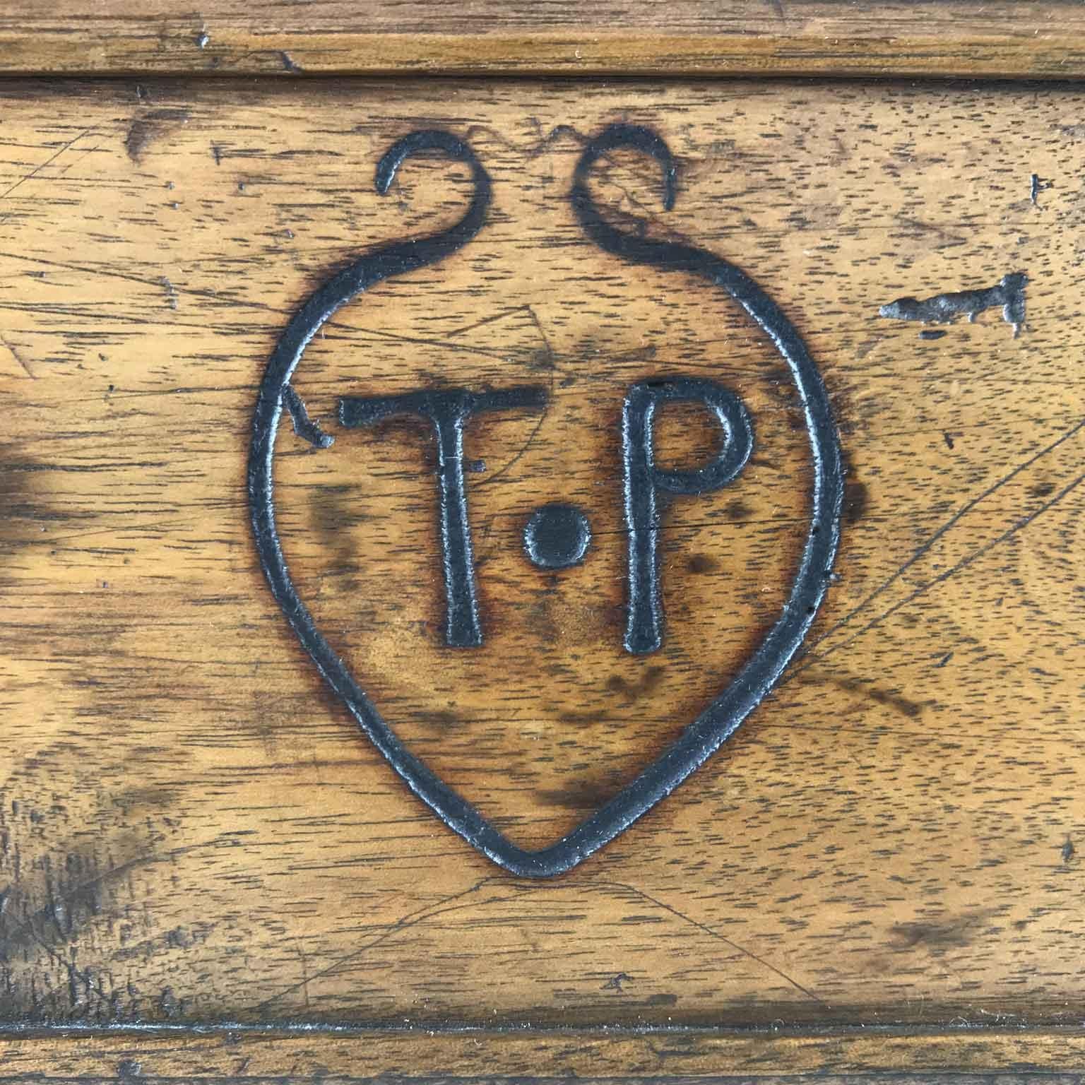 17th Century Italian Walnut Almsgiver Box with TP Initials 1