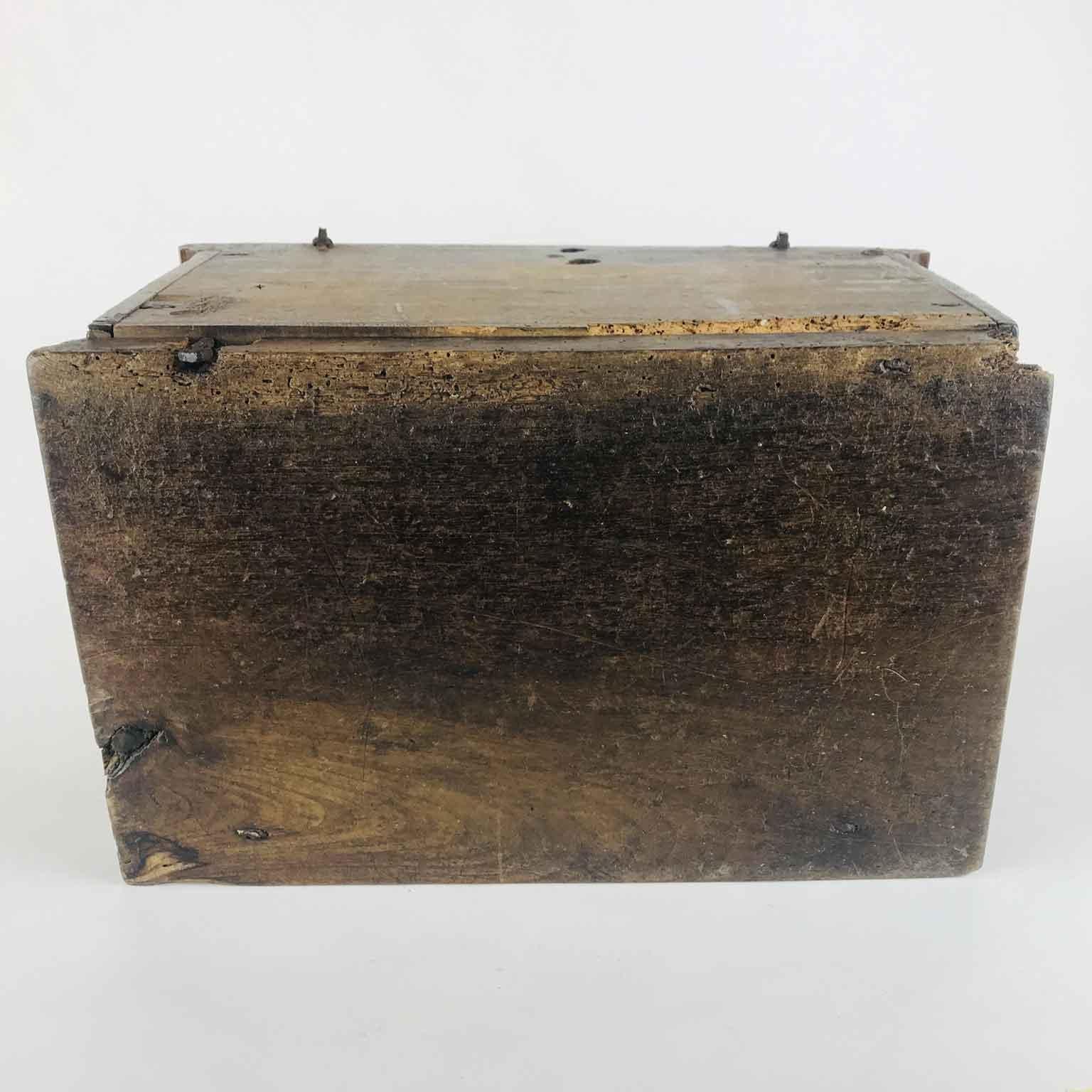 17th Century Italian Walnut Almsgiver Box with TP Initials 3