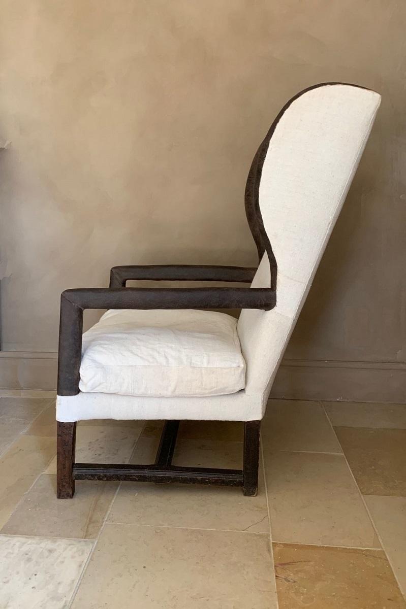 Baroque 17th Century Italian Walnut Armchair Wingchair